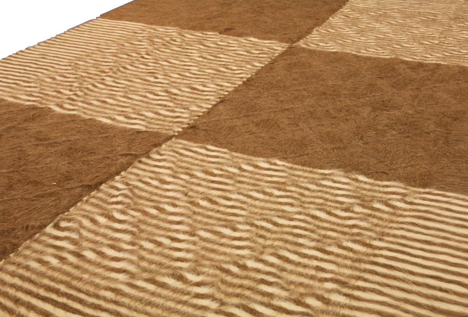 Turkish Mohair Brown Wool Carpet, Xxi Century photo for sale