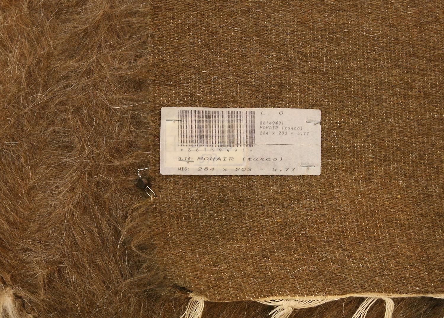 Turkish Mohair Brown Wool Carpet, Xxi Century photo vintage