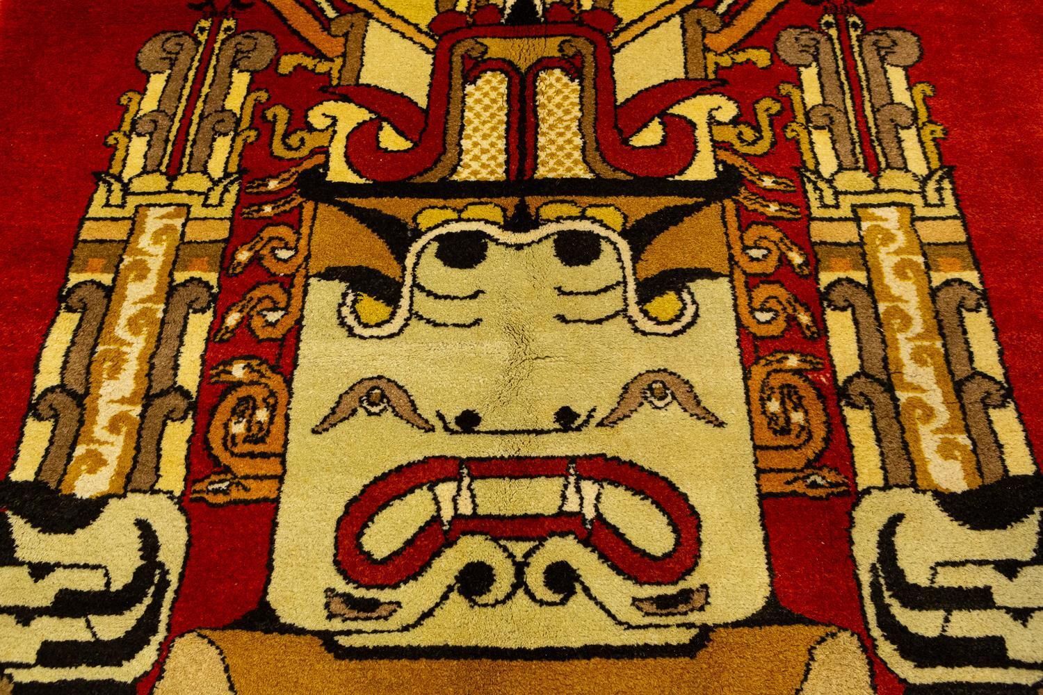 European Rug With Mayan Culture Design, 1950 1970 photo 3312.0