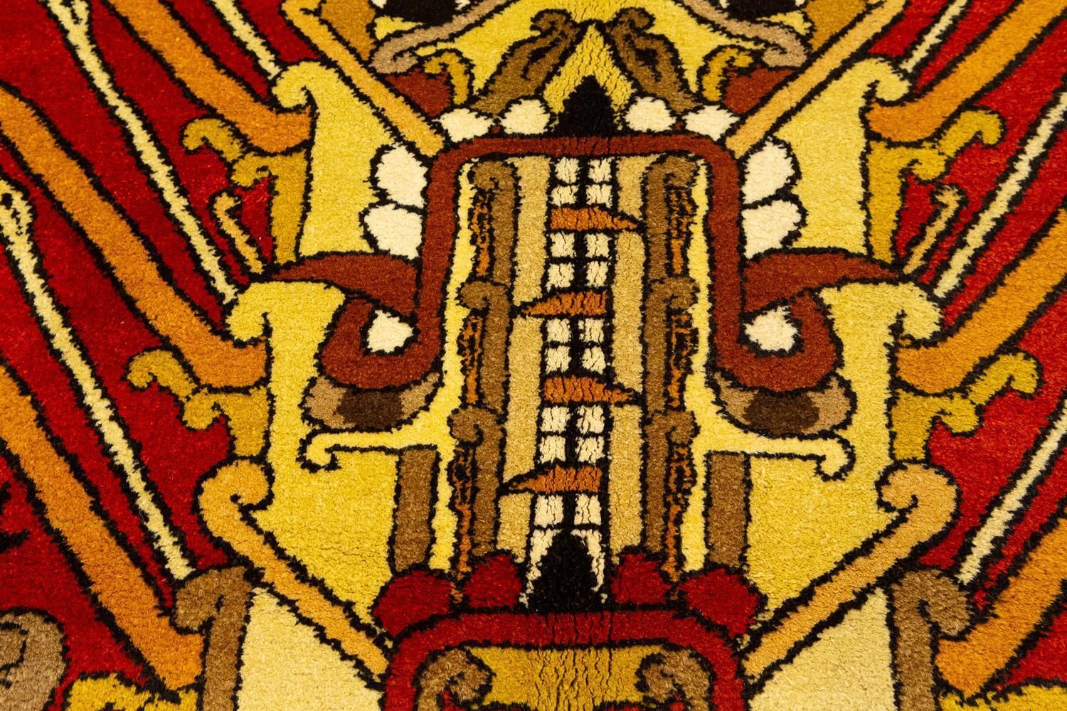 European Rug With Mayan Culture Design, 1950 1970 photo vinterior
