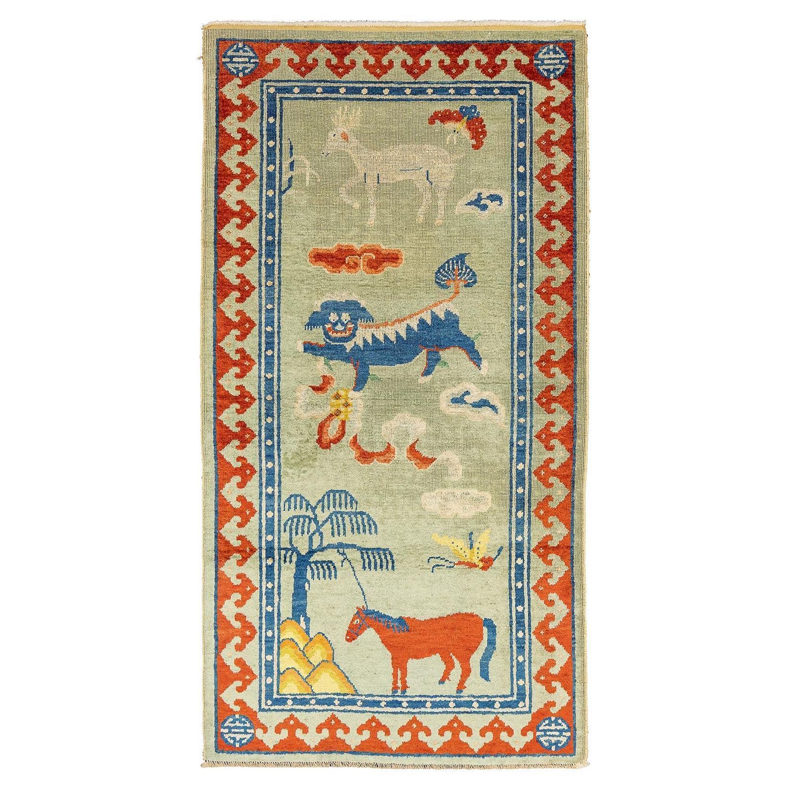 Chinese Rug Foo Dog Design