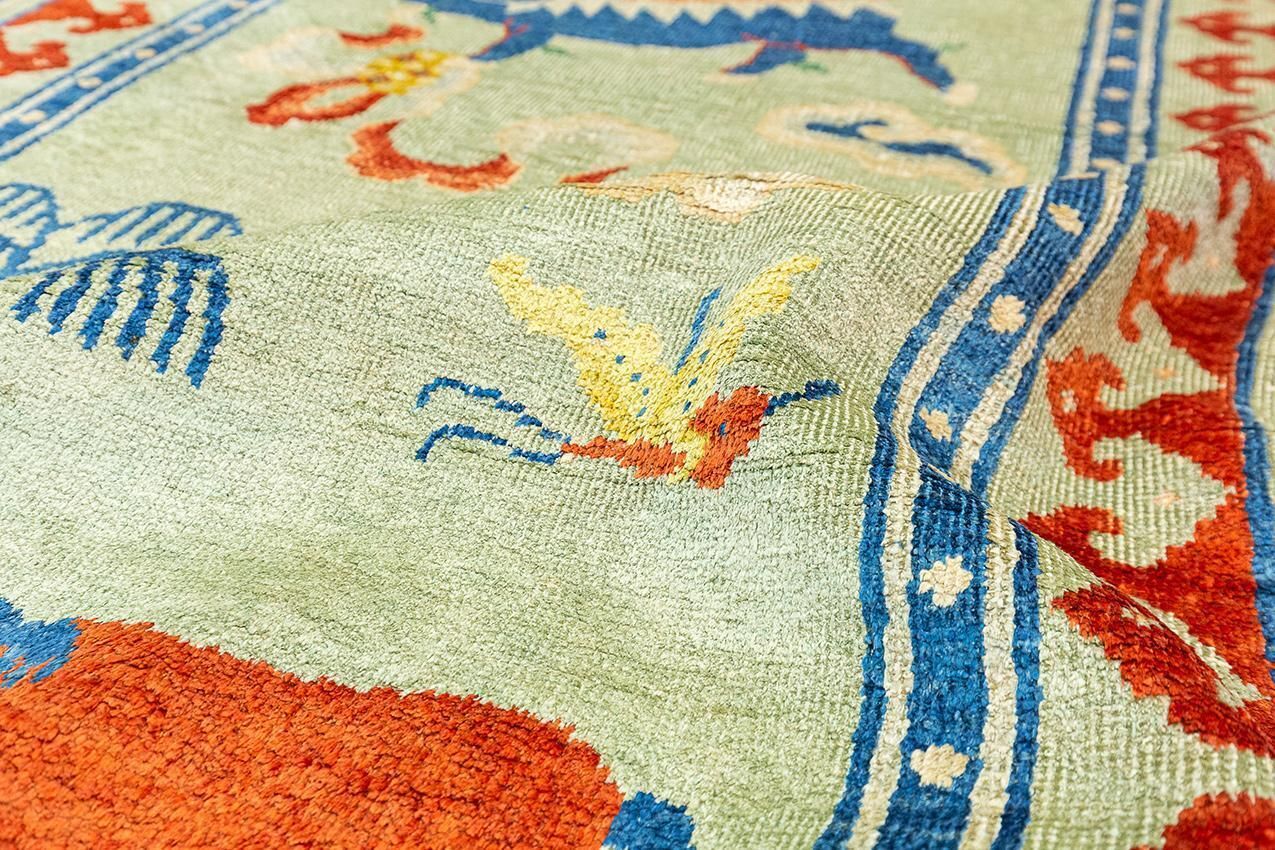 Chinese Rug Foo Dog Design photo vintage