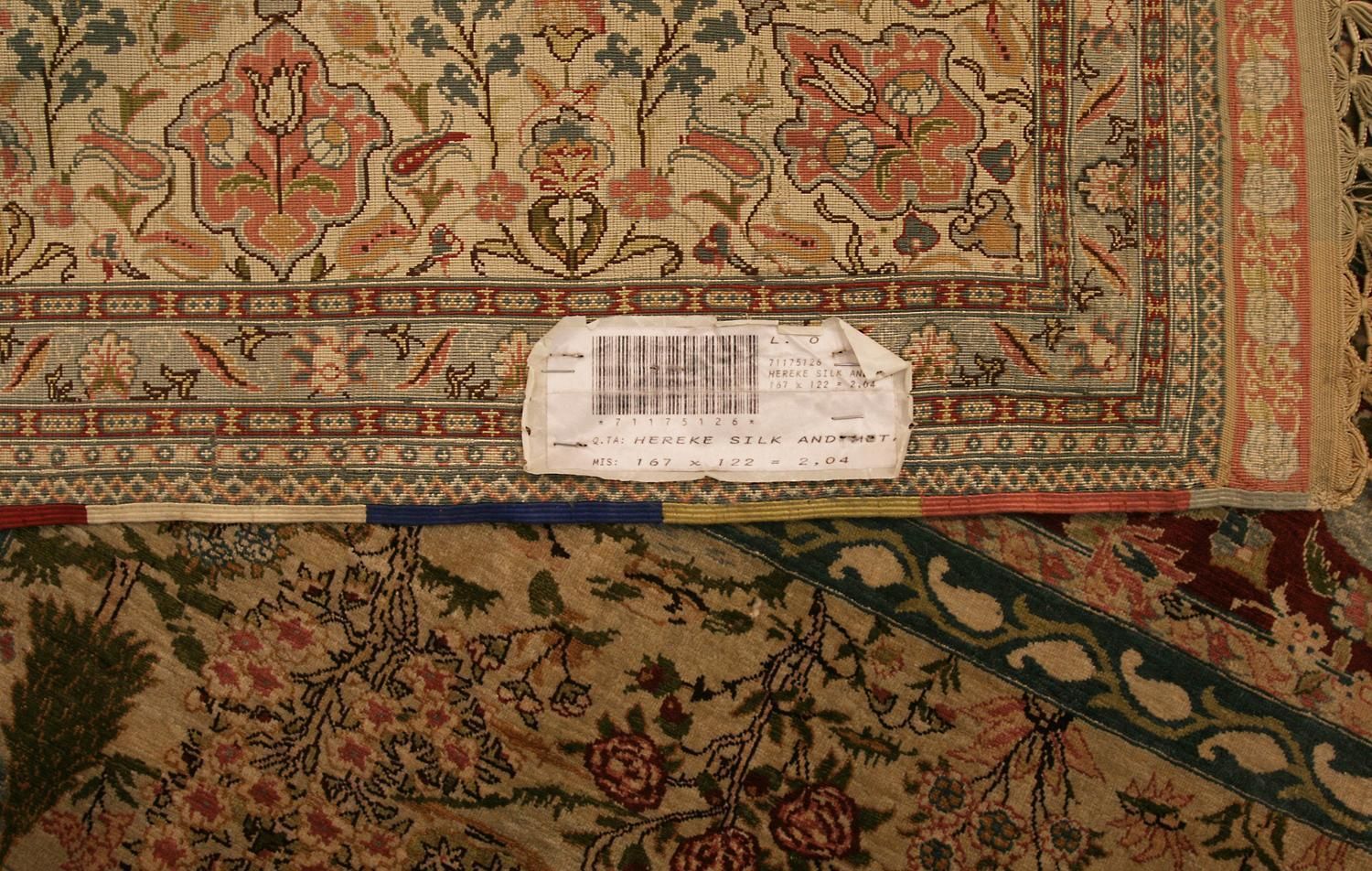 Signed "Paradise Rug" Turkish Hereke Silk & Metal Rug, Xxi Century photo buy