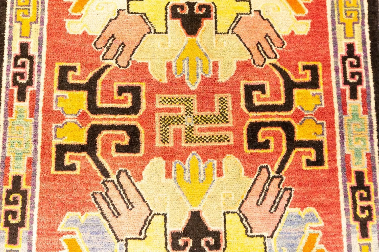 Tibetan Rug Swastika Motif, Ca. 1920 photo buy