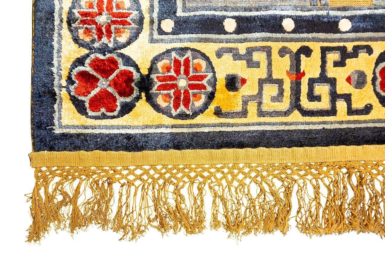 Chinese Silk Rug Immortal Bird Design, 1950 1970 photo 2463.0