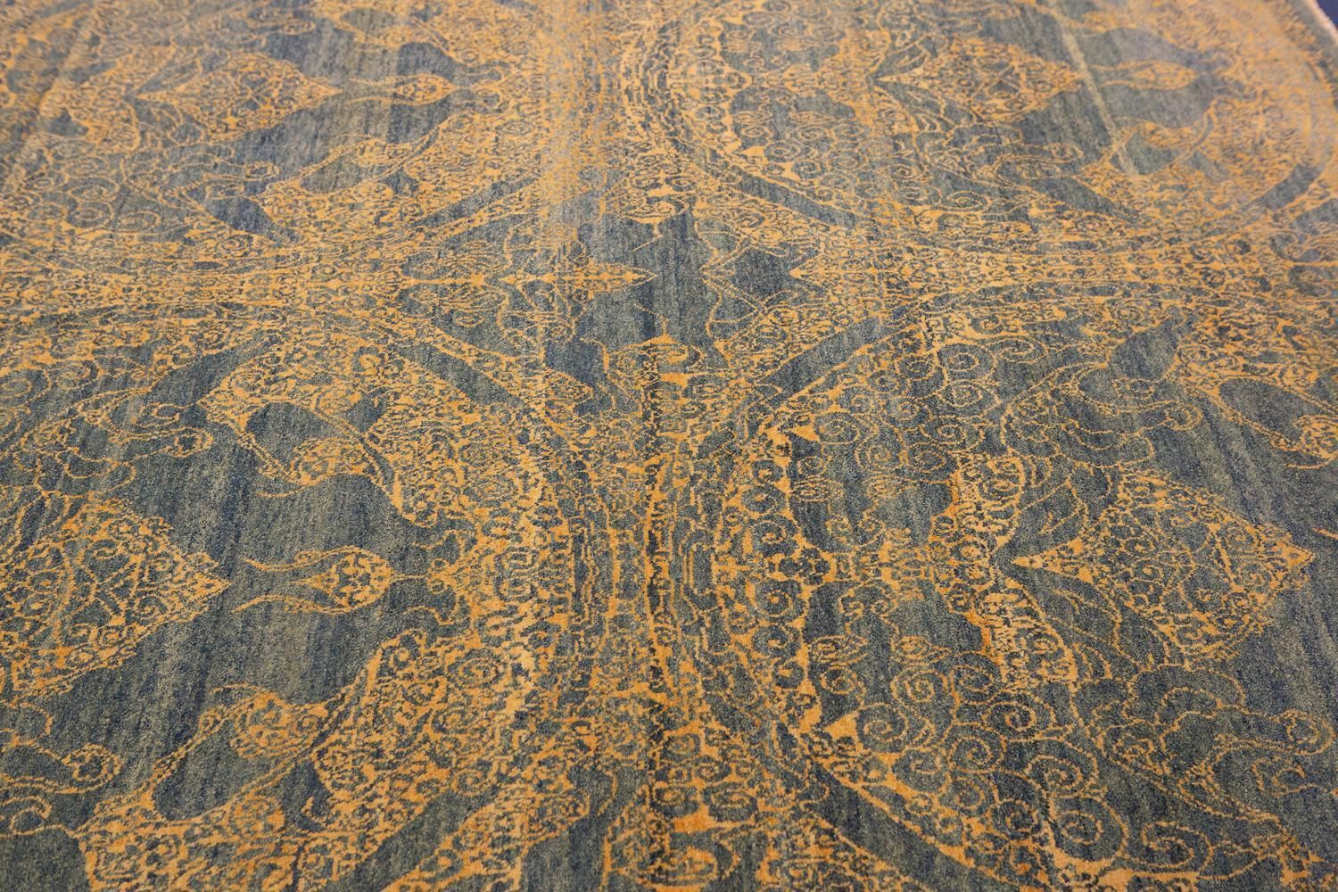 Vintage “Tibet Design” Hand Knotted Yadan Square Shape Rug photo Textiles