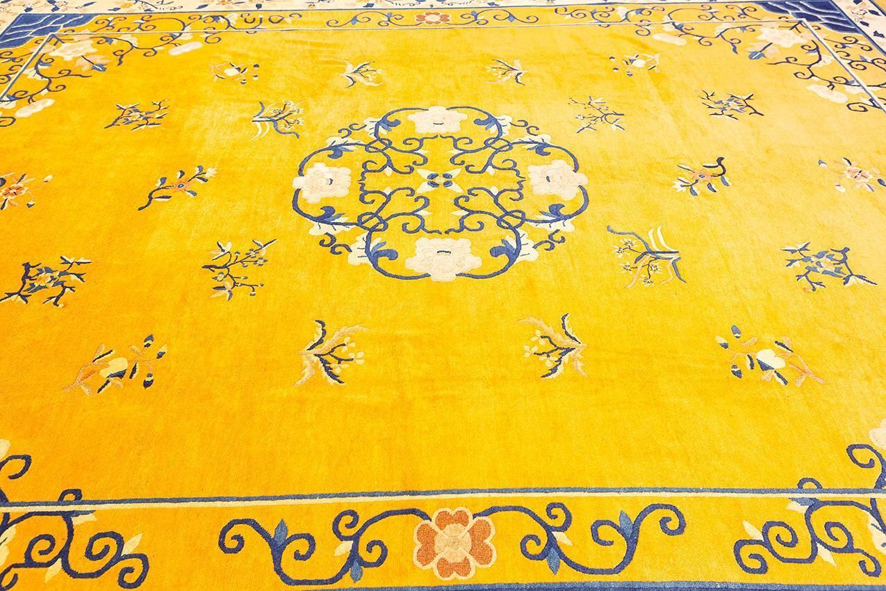 Chinese Peking Rug Imperial Gold Color photo furniture