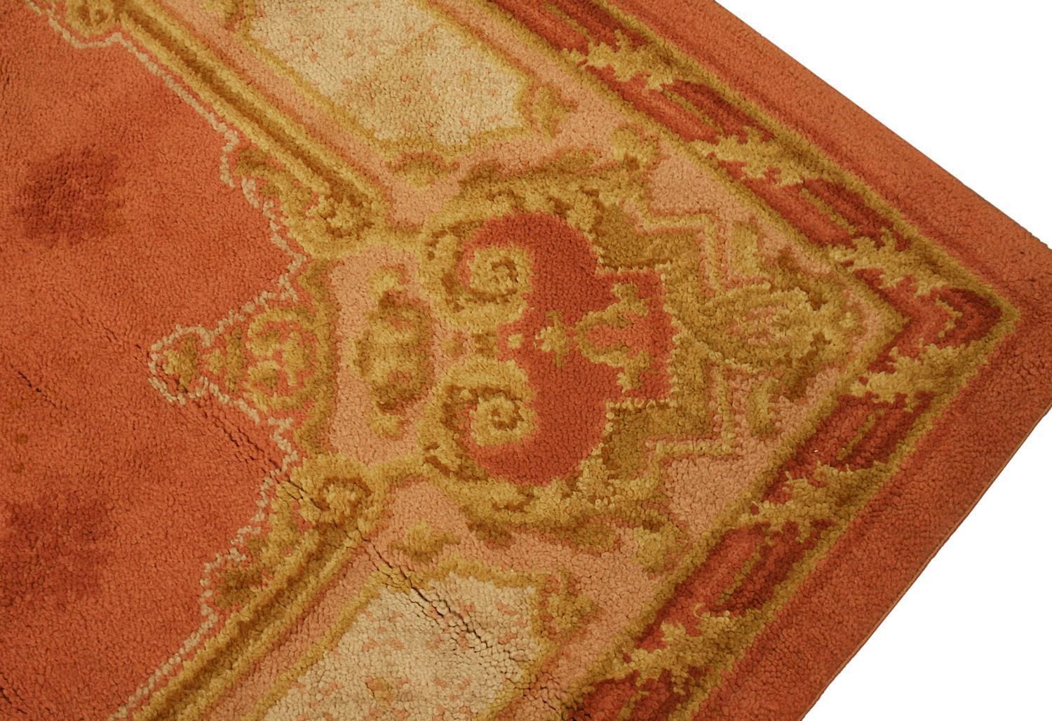Antique English Donegal 'Art & Craft' Pink Field Wool Carpet, Ca. 1920 photo for sale