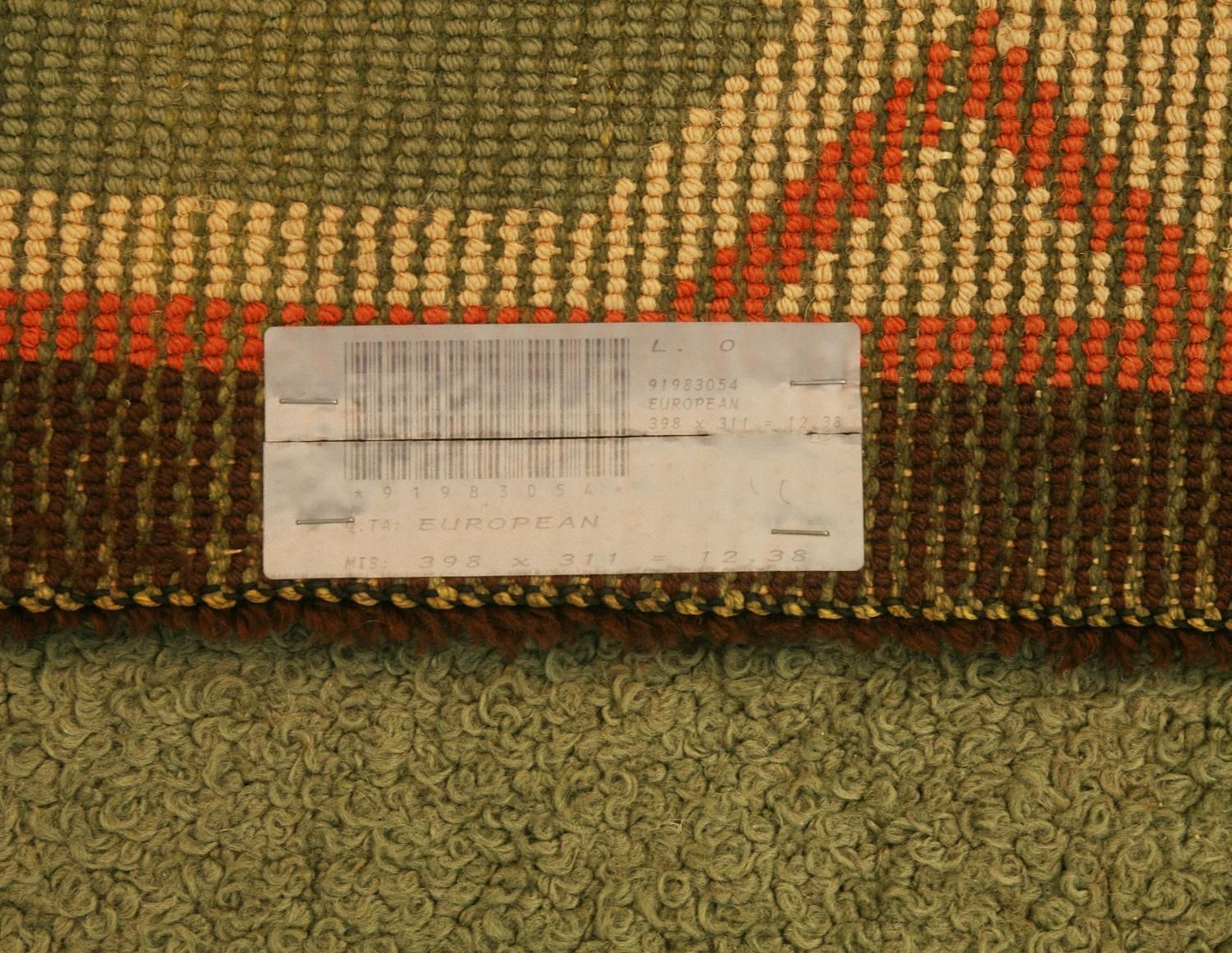 Large Minimalist Antique European Pistachio Color Wool Carpet, Ca. 1920 photo 4161.0