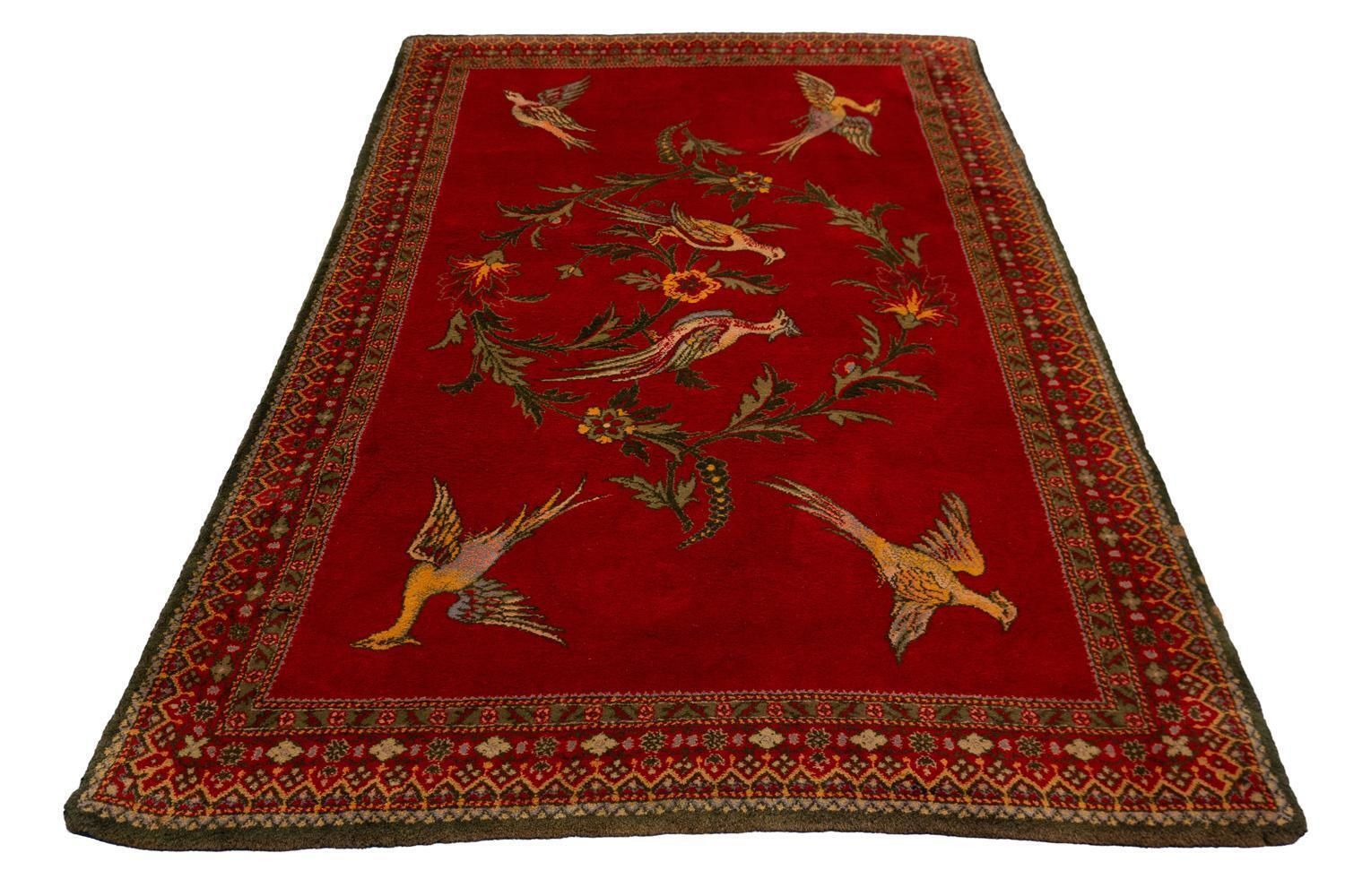 European Rug Cherry Field With Birds And Flower Rings, Ca. 1880 photo Textiles