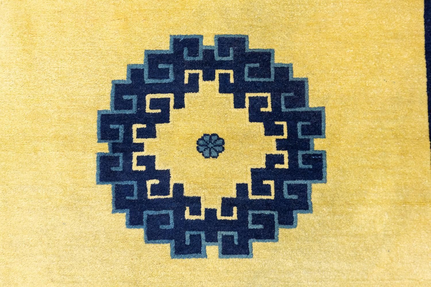 Antique Chinese Peking Yellow Field Rug photo buy