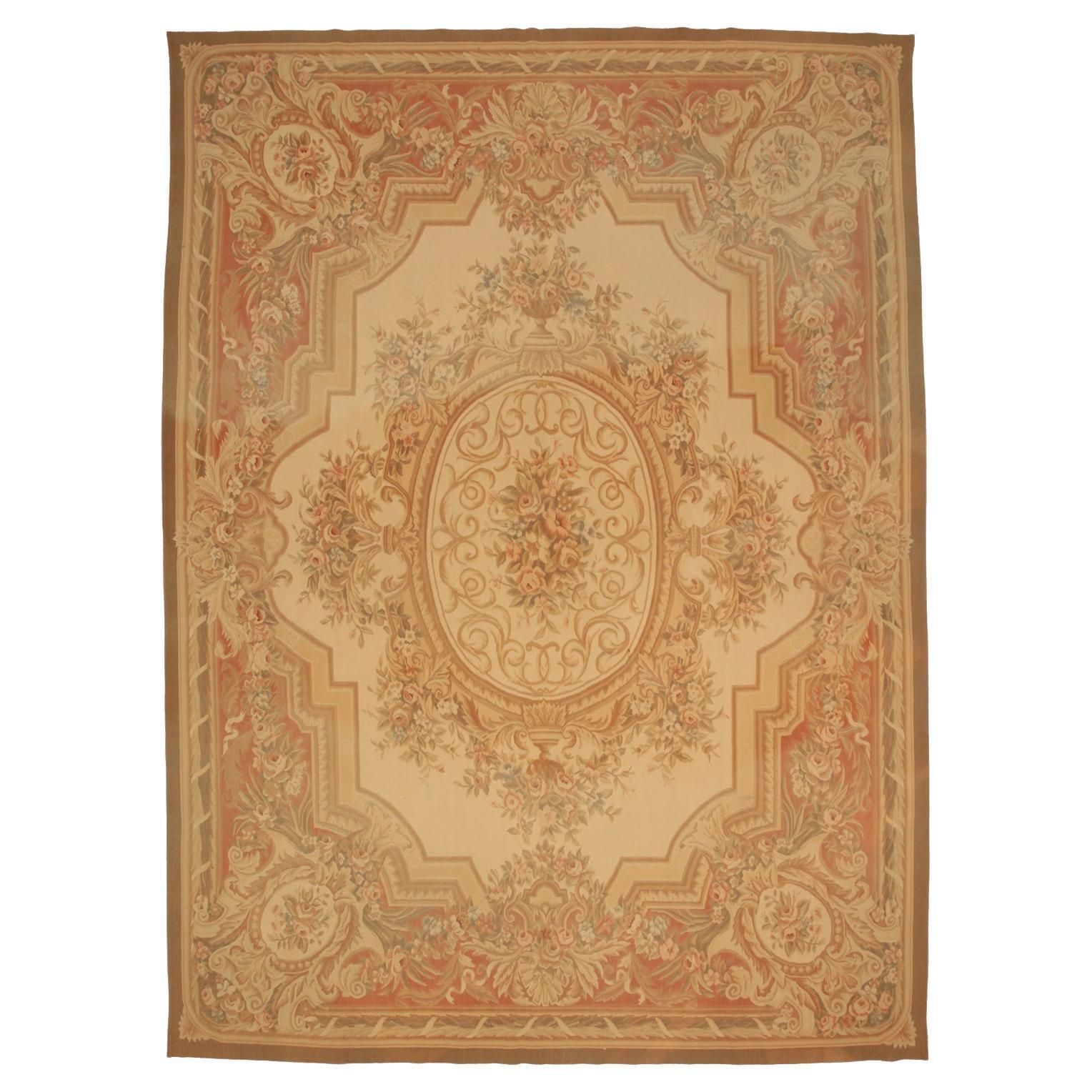 Aubusson Rug French Style Earthy Tones
