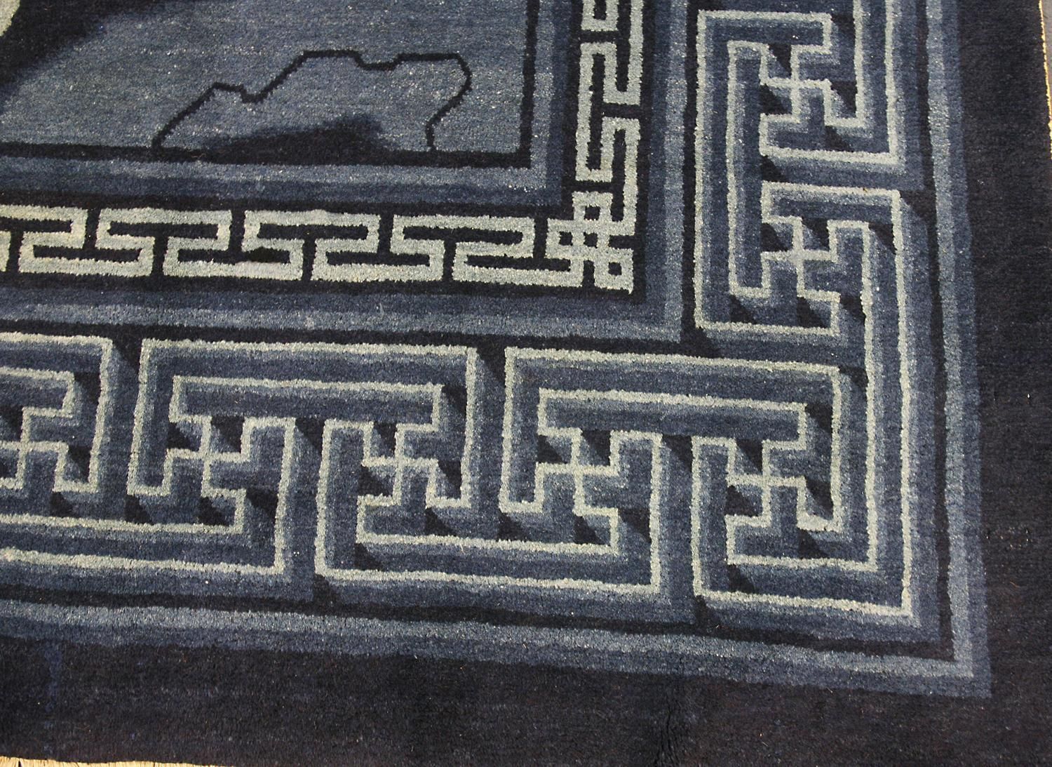 Tiger Rug Antique Peking Midnight Blue, Ca. 1900 photo furniture