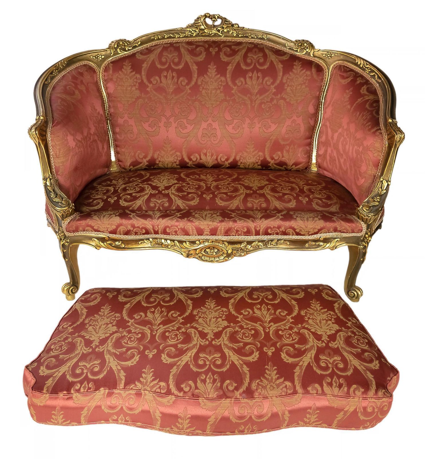 photo furniture French Giltwood Loveseat Sofa