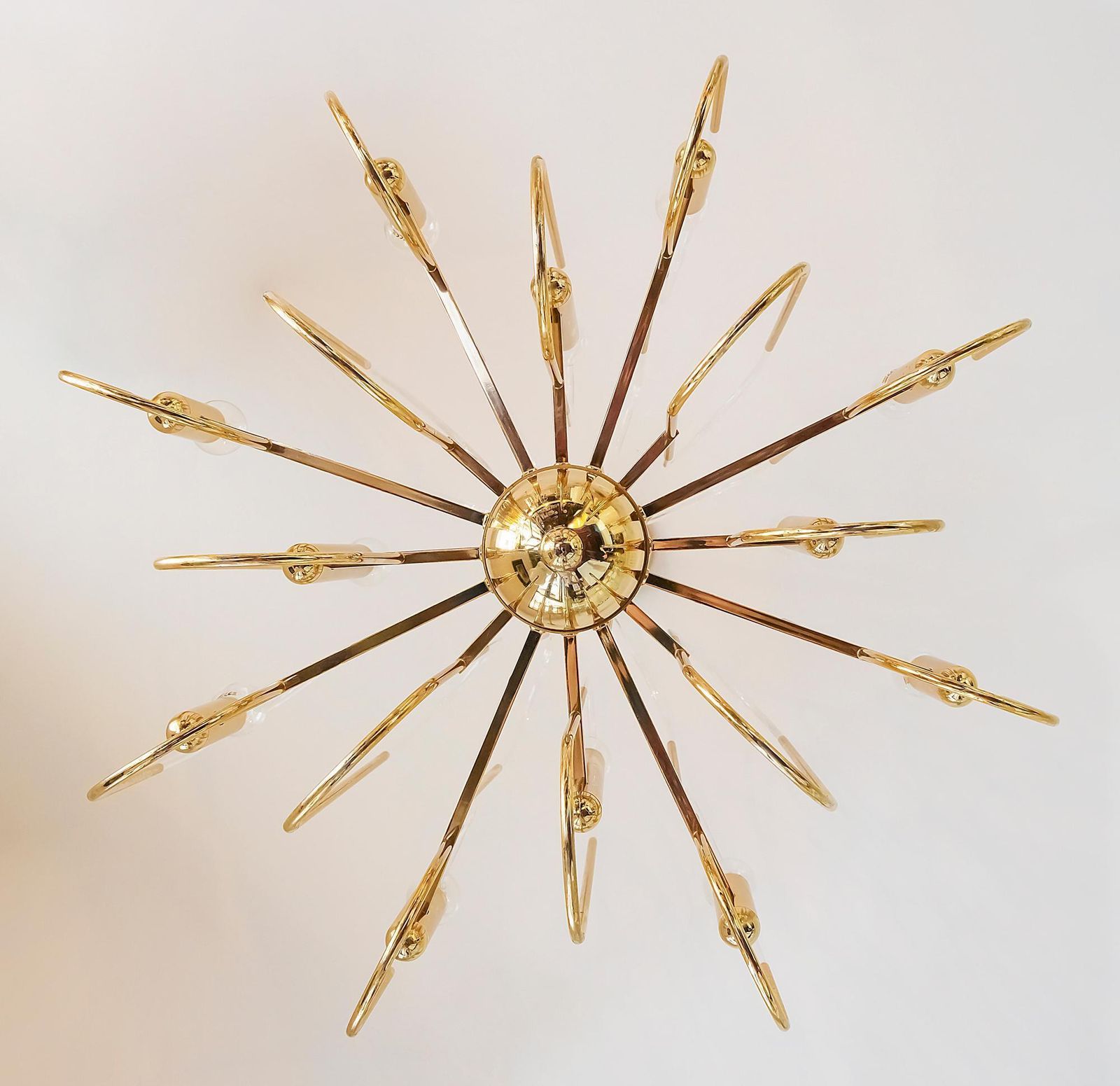 Midcentury Italian Brass And Glass Chandelier By Sciolari photo Lighting