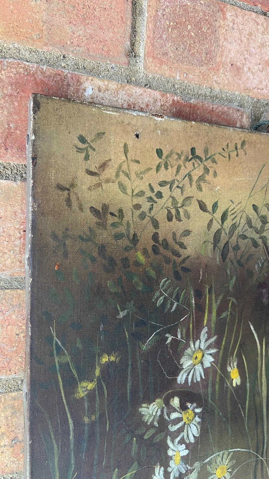 19th Century Oil Painting On Canvas – Nesting Birds In A Meadow photo vinterior