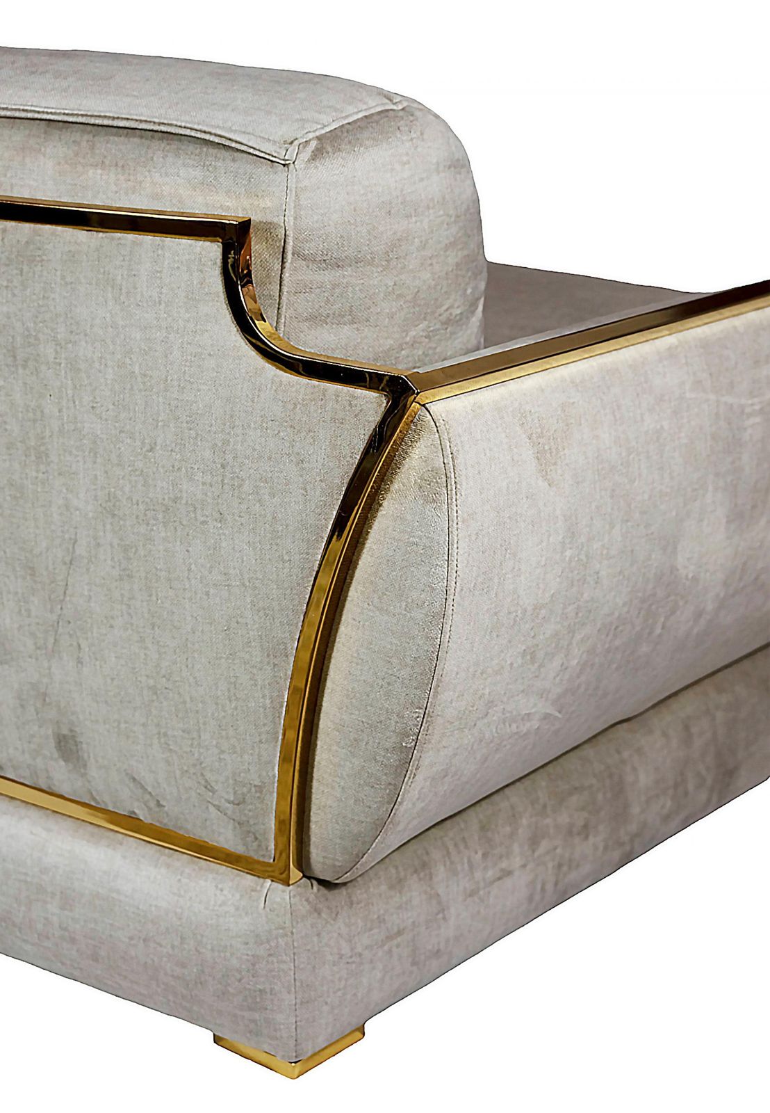 Pair Of Italian Armchairs In Velour And Gilt Metal By Alberto Smania, 1970's photo vintage