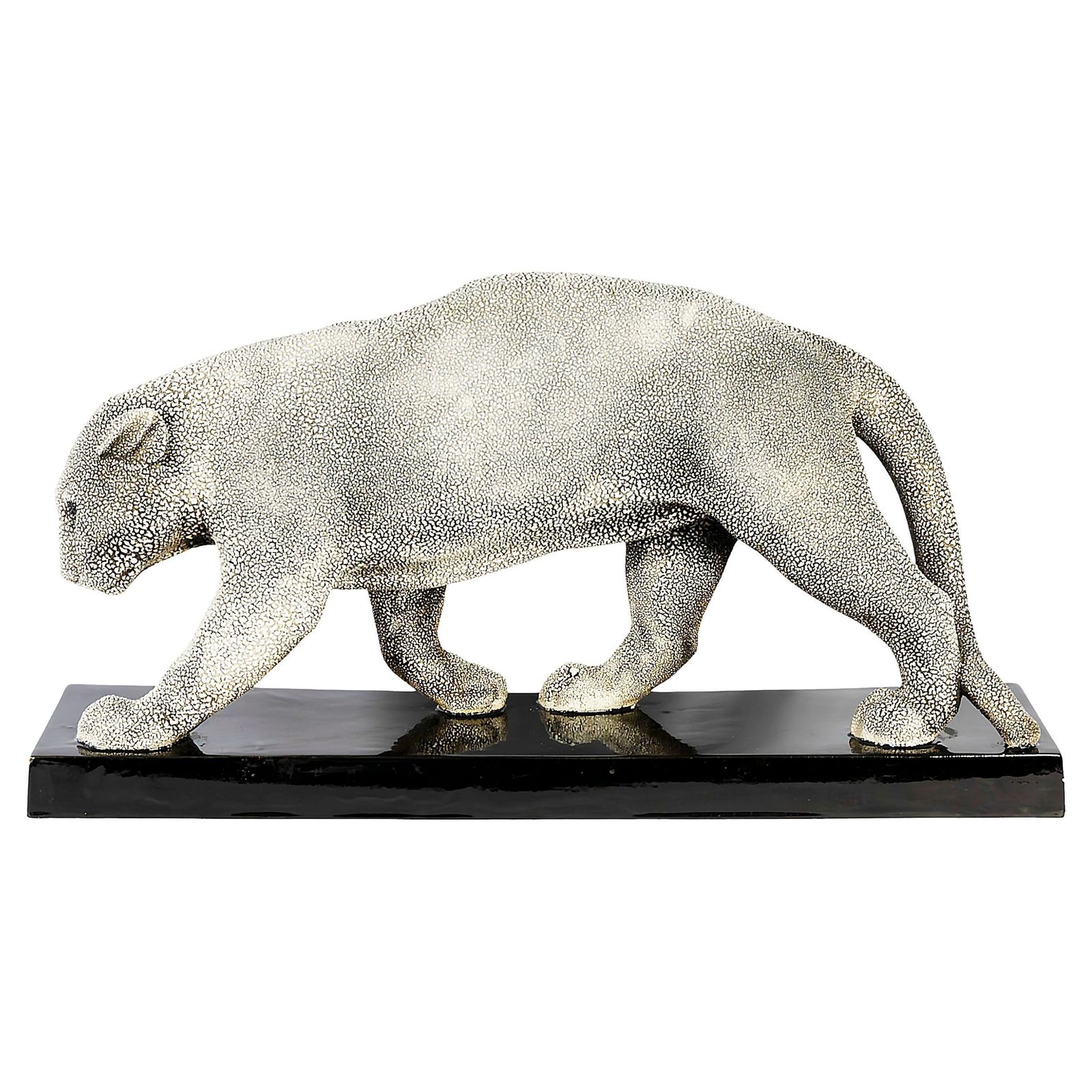 French Art Deco Ceramic Panther Sculpture By G.Beauvais For Edition Kaza, 1930's photo furniture