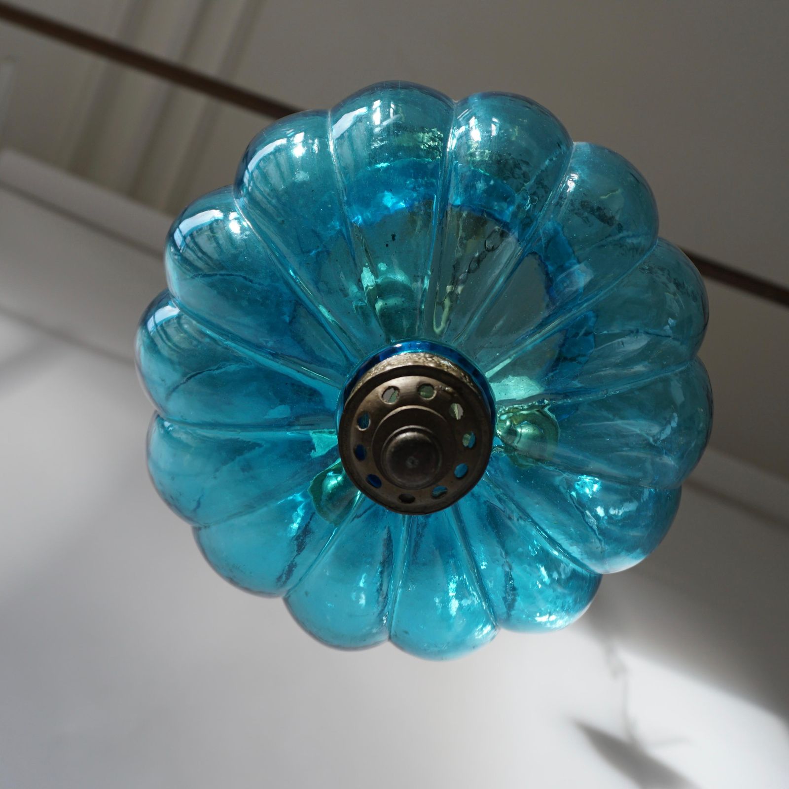 Blue Crystal Pendant Light By Val St. Lambert photo furniture