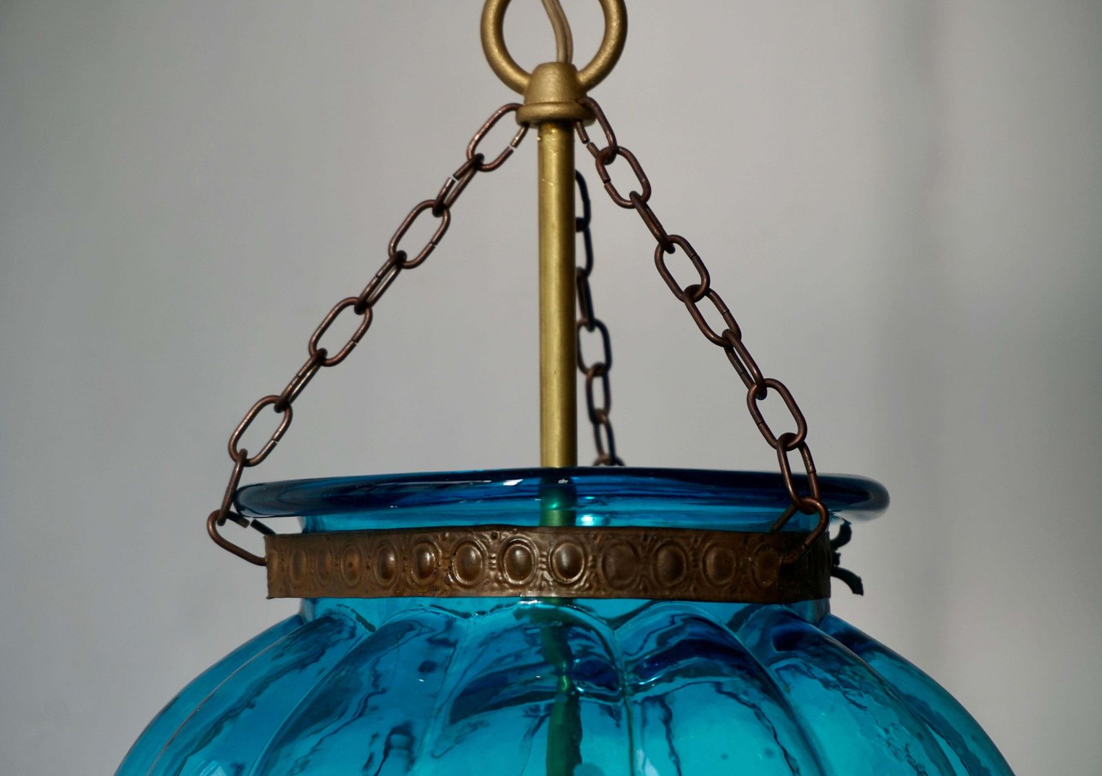 934.0 Blue Crystal Pendant Light By Val St. Lambert photo