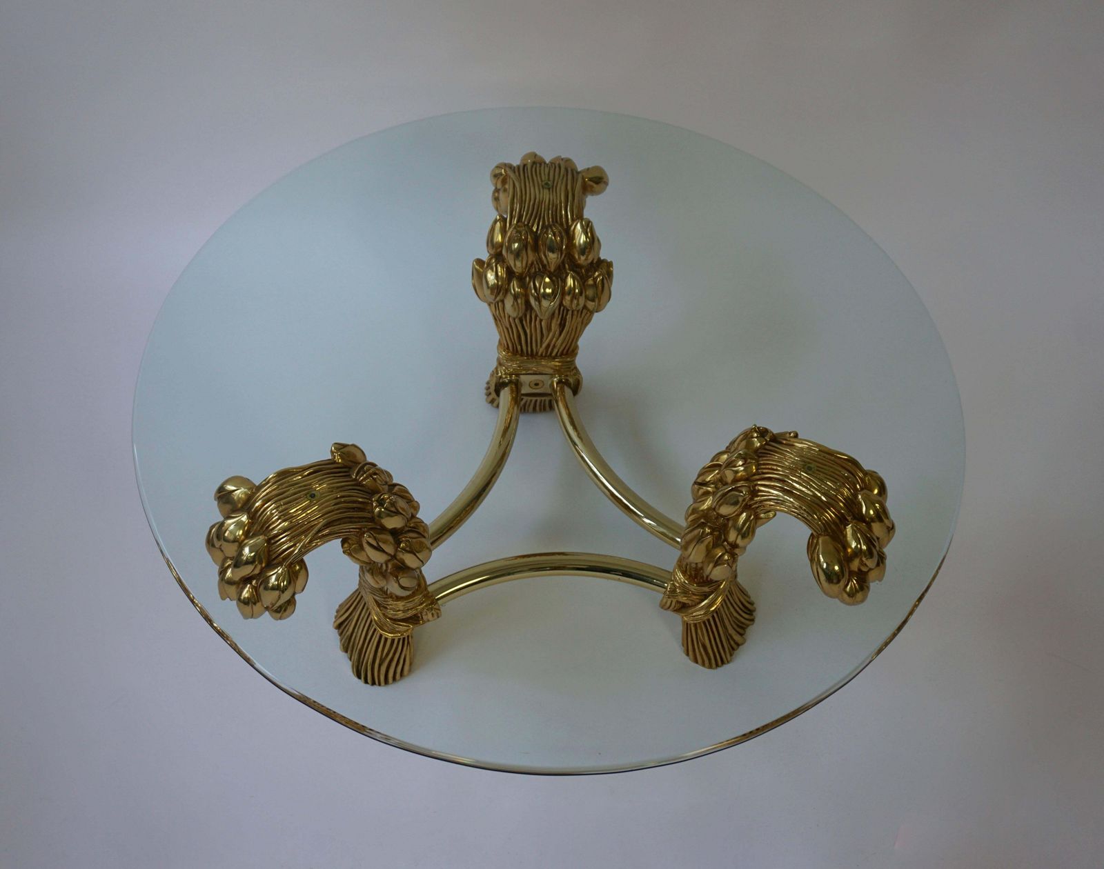 Round Glass Coffee Table In The Manner Of Maison Jansen photo Furniture