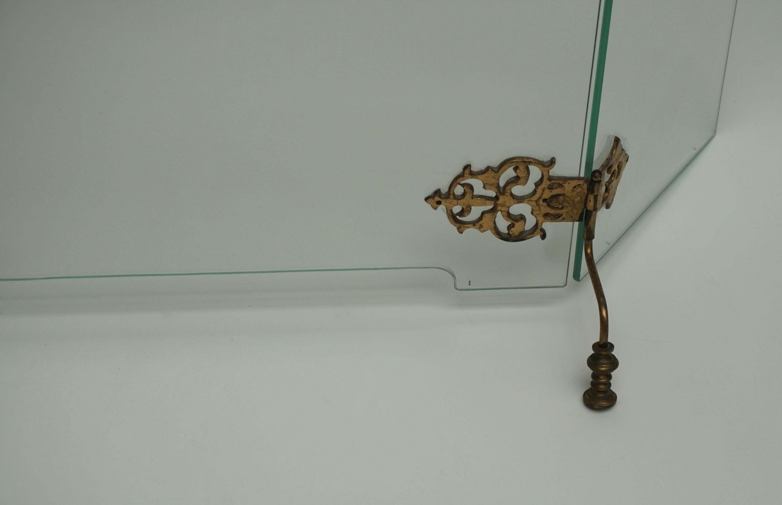Glass And Brass Fireplace Screen photo vintage