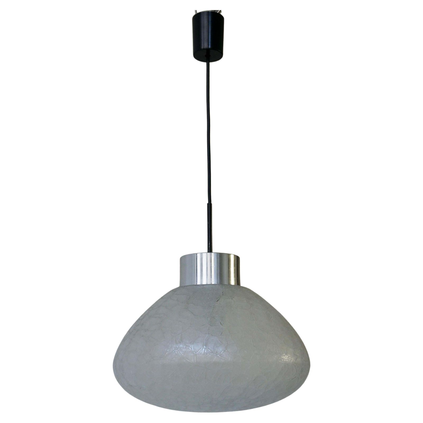 Doria Pendant Lamp Clear Art Glass And Chrome 1960s 1970s Hanging Lamp