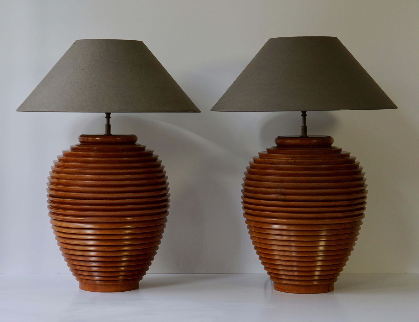 Lighting One Large Wooden Table Or Floor Lamp, Birma photo
