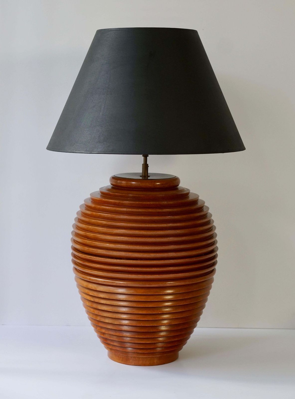 photo vintage One Large Wooden Table Or Floor Lamp, Birma