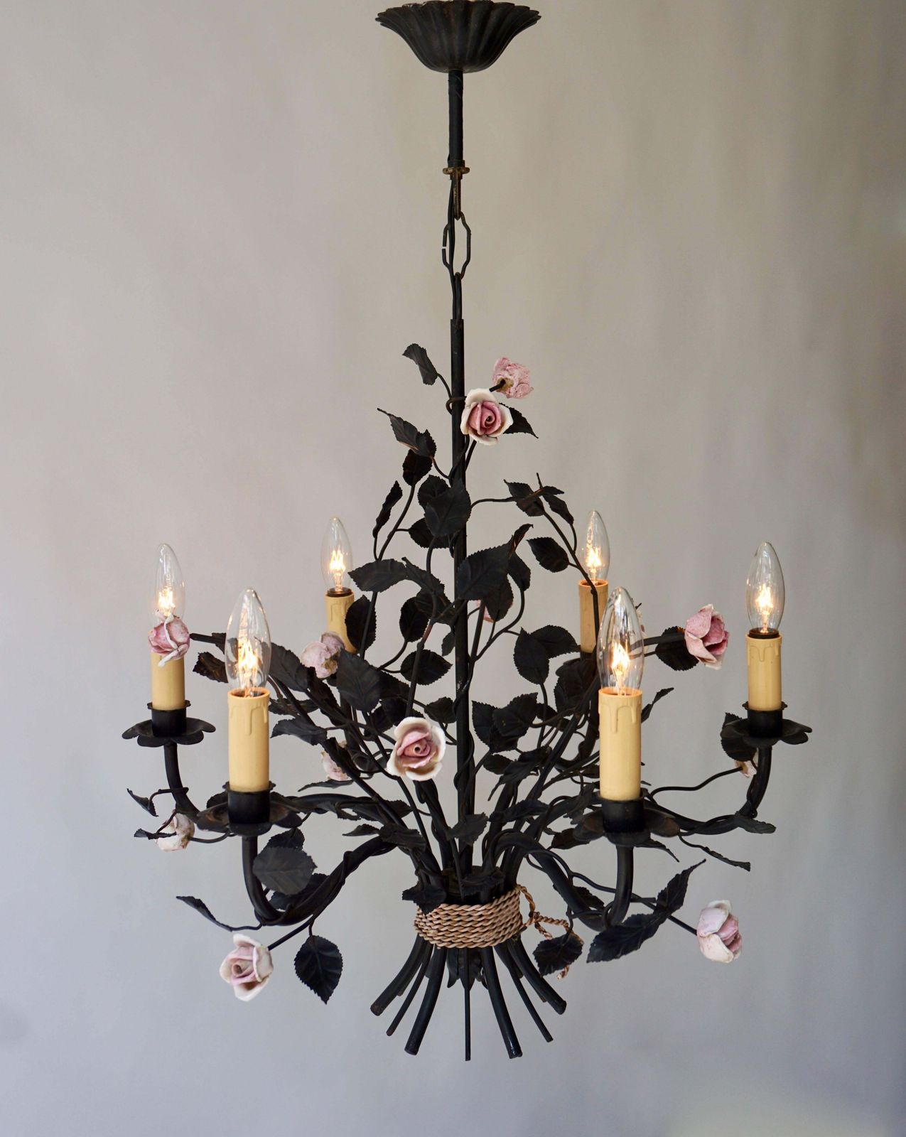 Italian Porcelain Flower Chandelier photo vinterior
