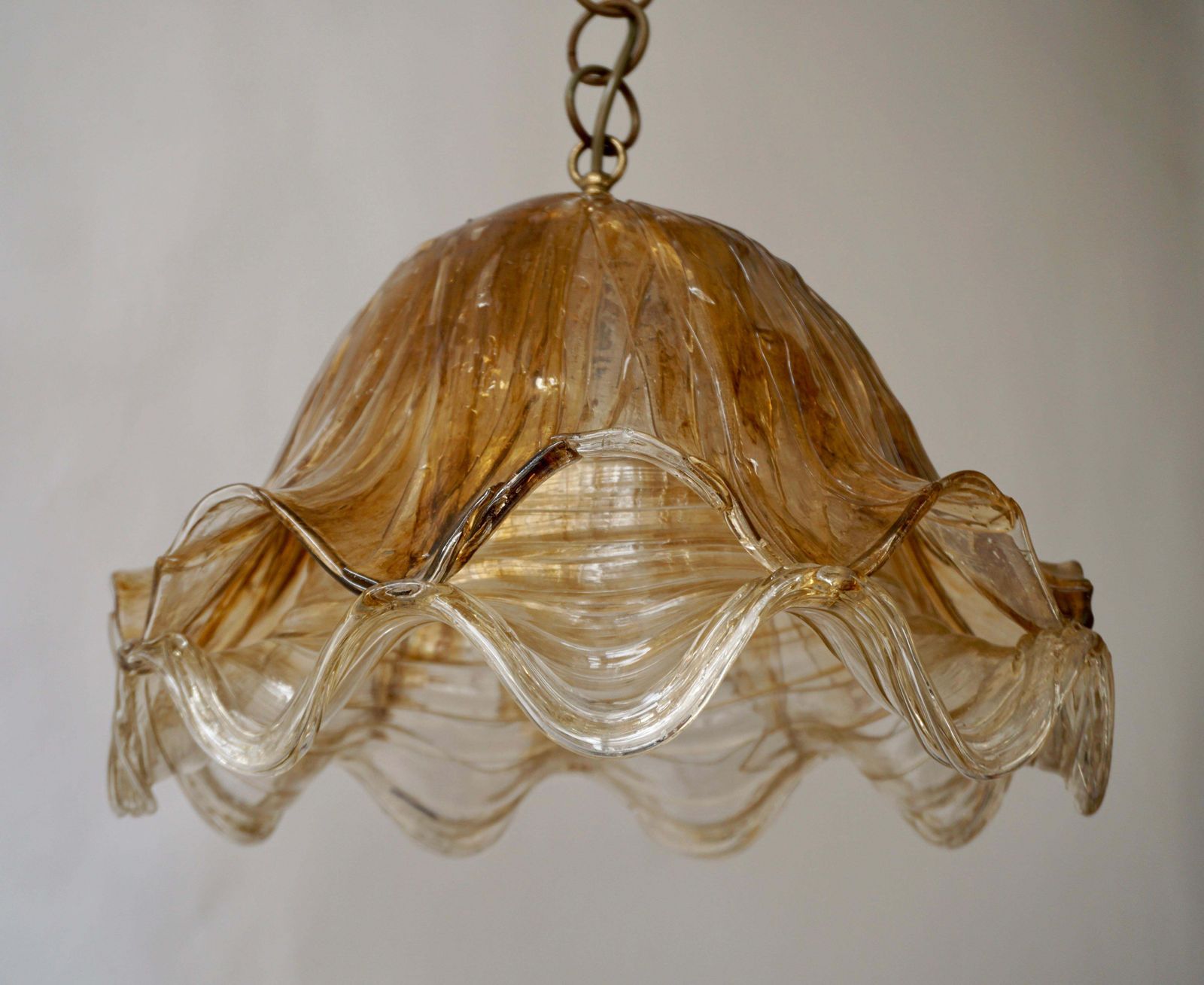 Brown And Transparent Acrylic Pendant Lamp, 1970s photo for sale