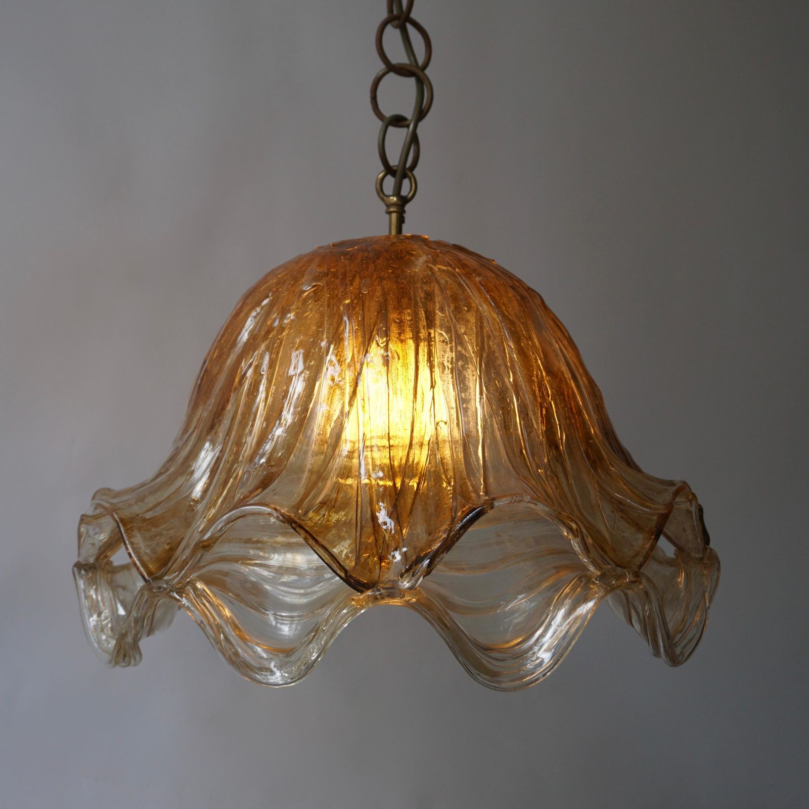 photo vintage Brown And Transparent Acrylic Pendant Lamp, 1970s