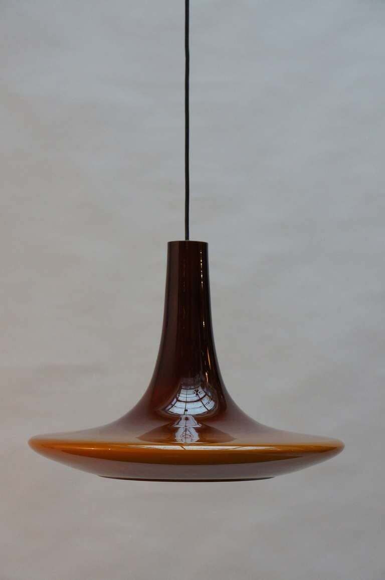 One Of Two Glass Pendant Lights By Peil And Putzler, 1970s, Germany photo buy
