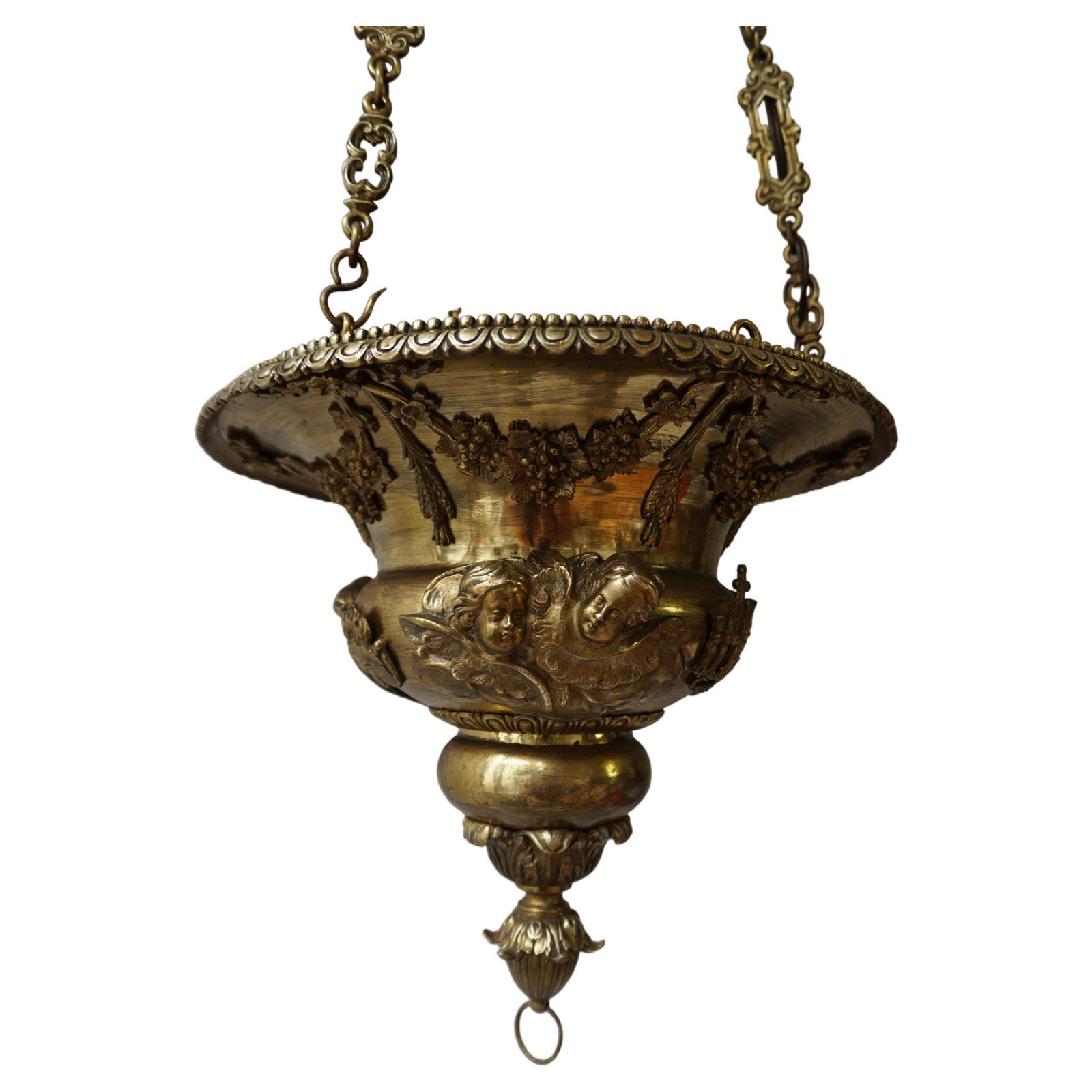 Antique Gothic Revival Chandelier And Church Sanctuary Lamp