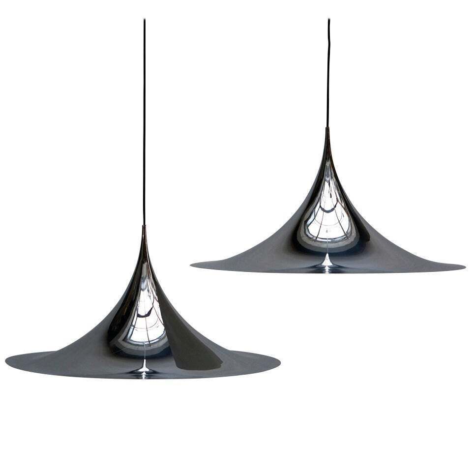 One Of Two Huge Semi Pendal Ceiling Lights By Fog & Mørup