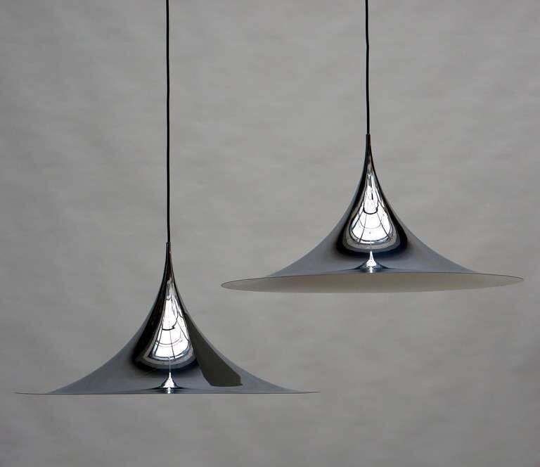One Of Two Huge Semi Pendal Ceiling Lights By Fog & Mørup photo for sale