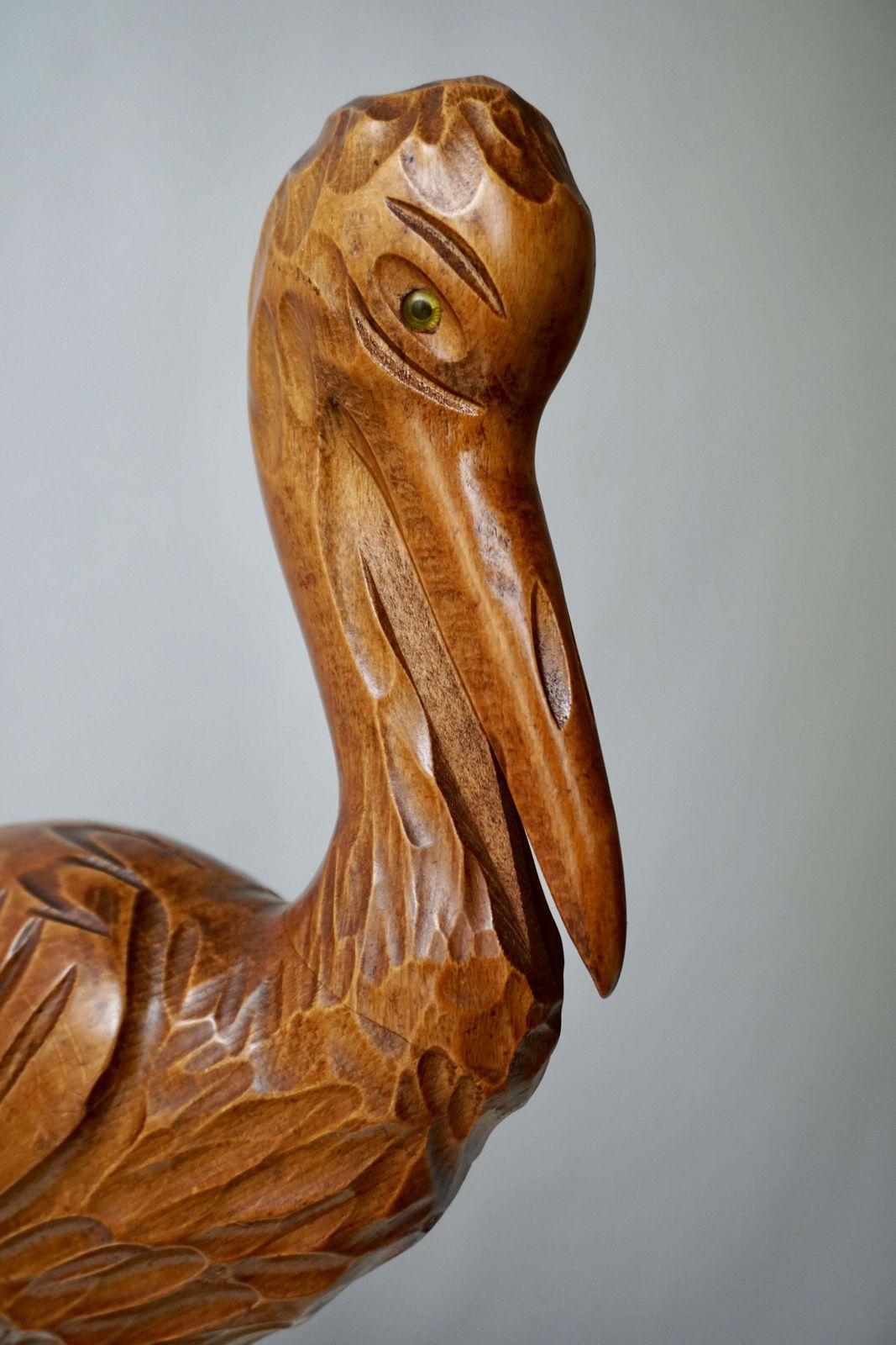 photo buy Mid Century Modern Metal And Wood Ibis Bird Sculptures