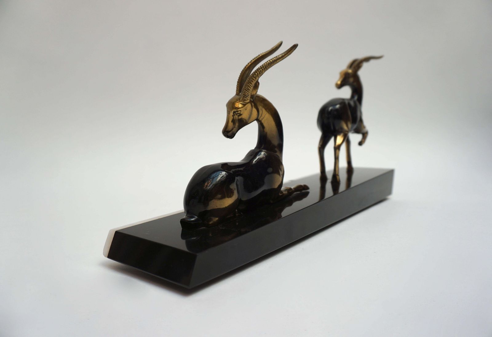 French Art Deco Style Patinated Metal Animal Sculpture photo buy