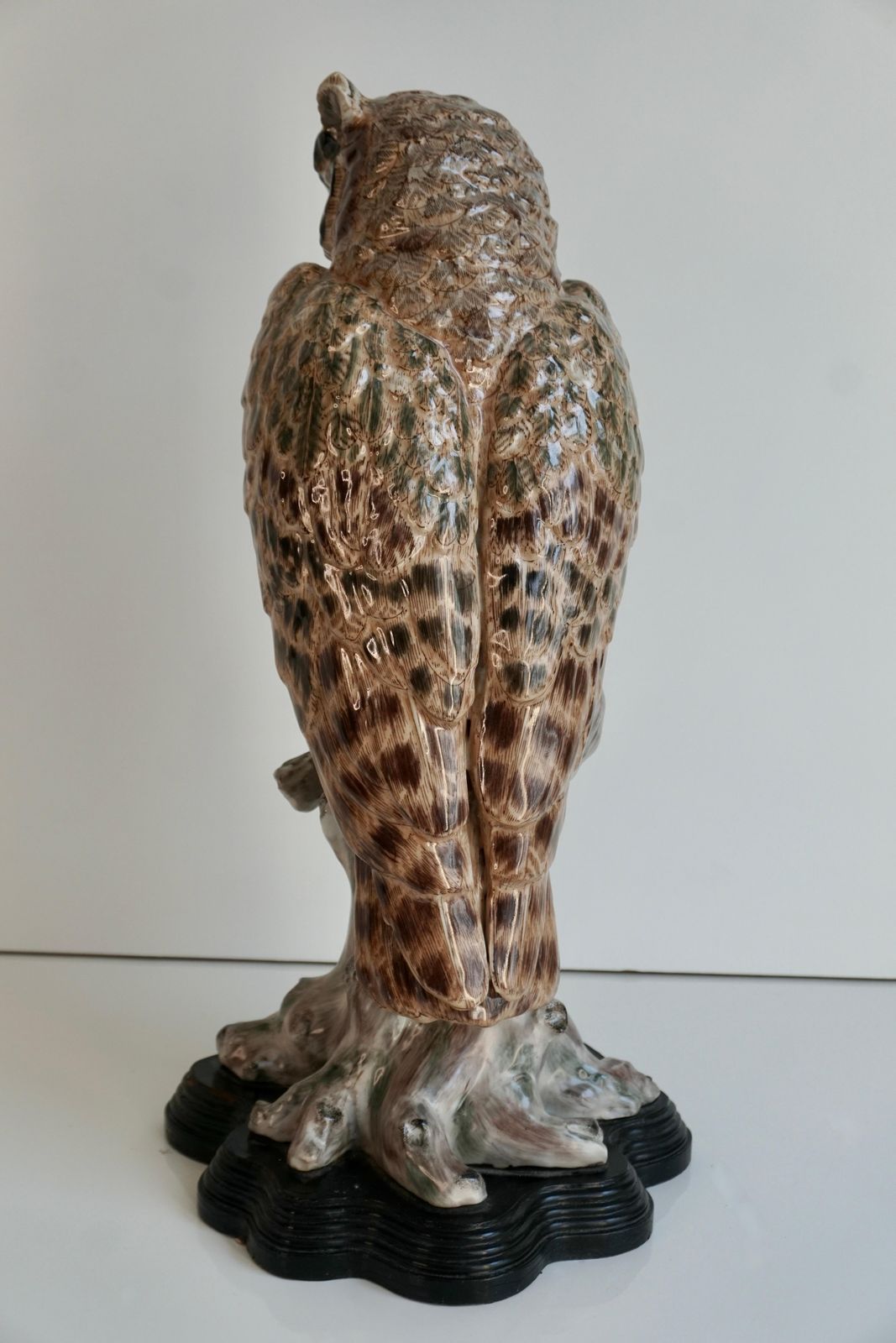 20th Century Rare And Mint Condition Brown Glazed Ceramic Barn Owl Sculpture photo Art