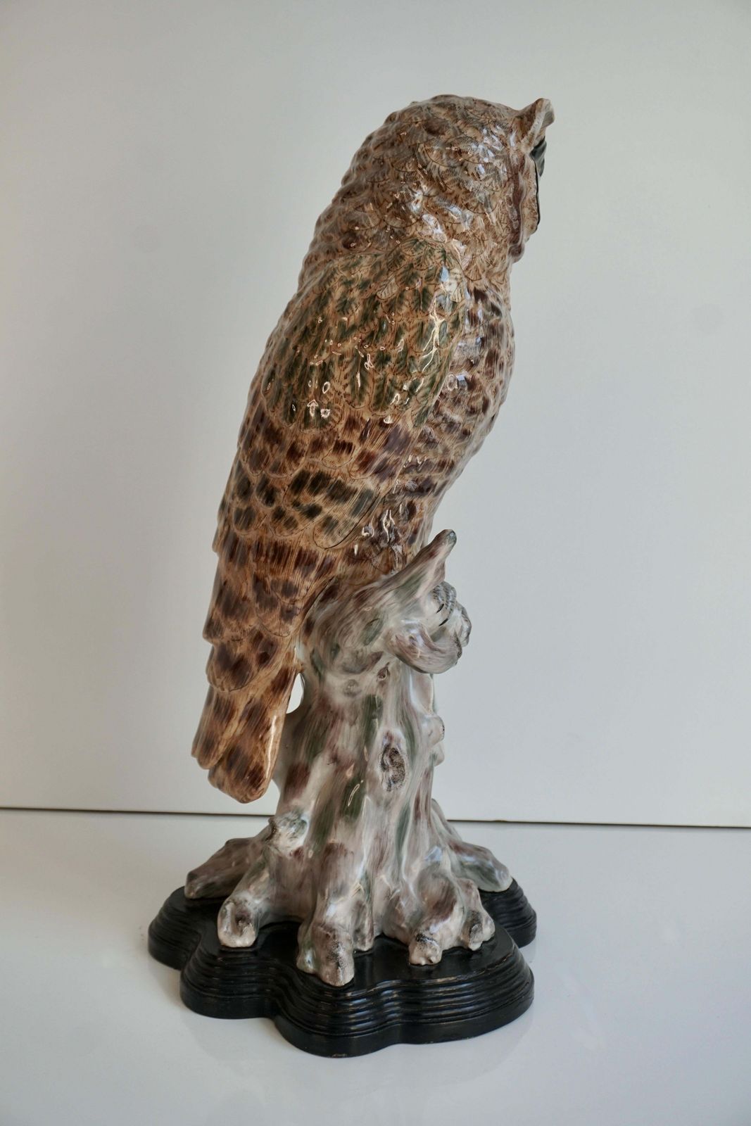 20th Century Rare And Mint Condition Brown Glazed Ceramic Barn Owl Sculpture photo 1446.0