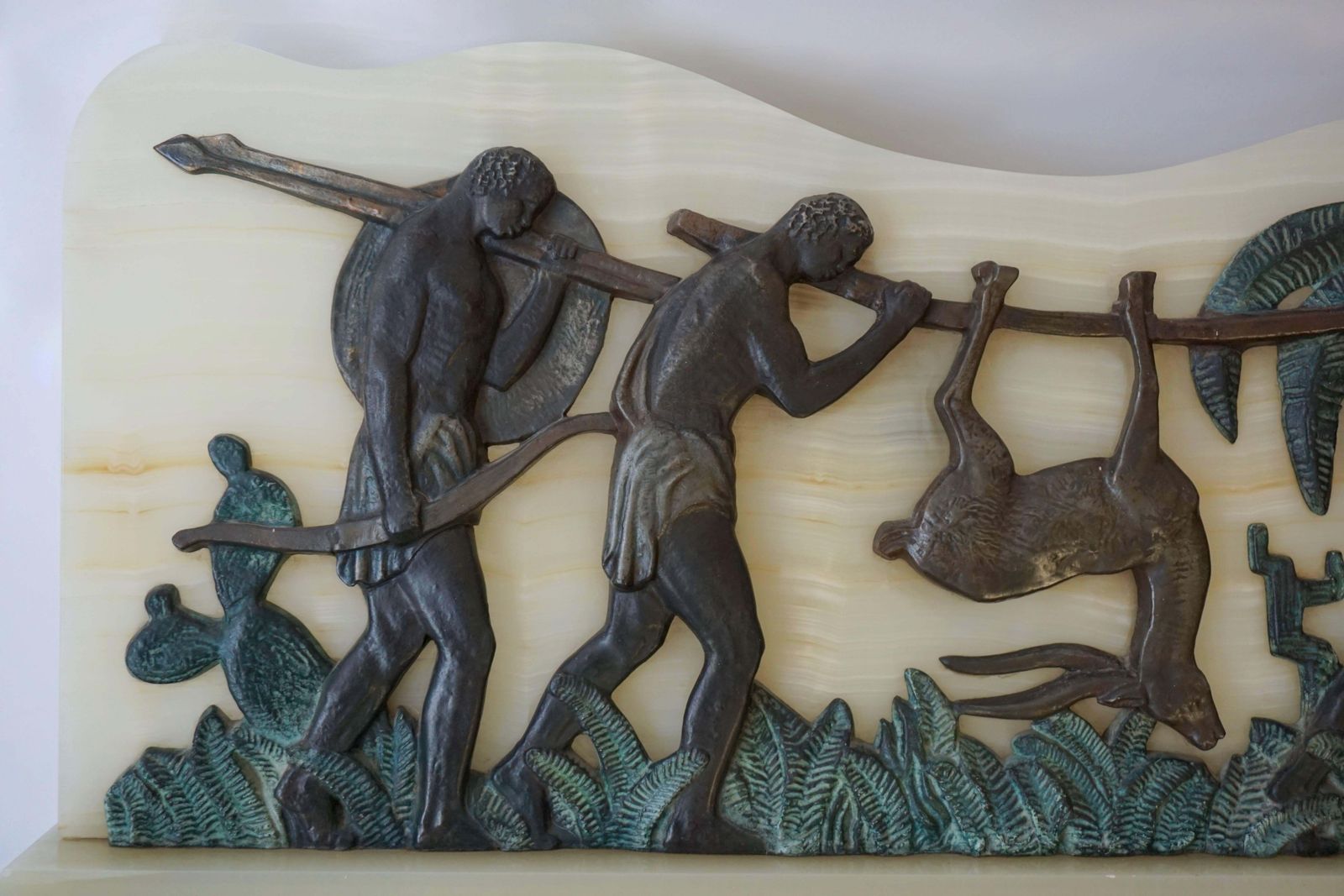 Art Deco Bronze And Onyx Hunting Sculpture photo furniture