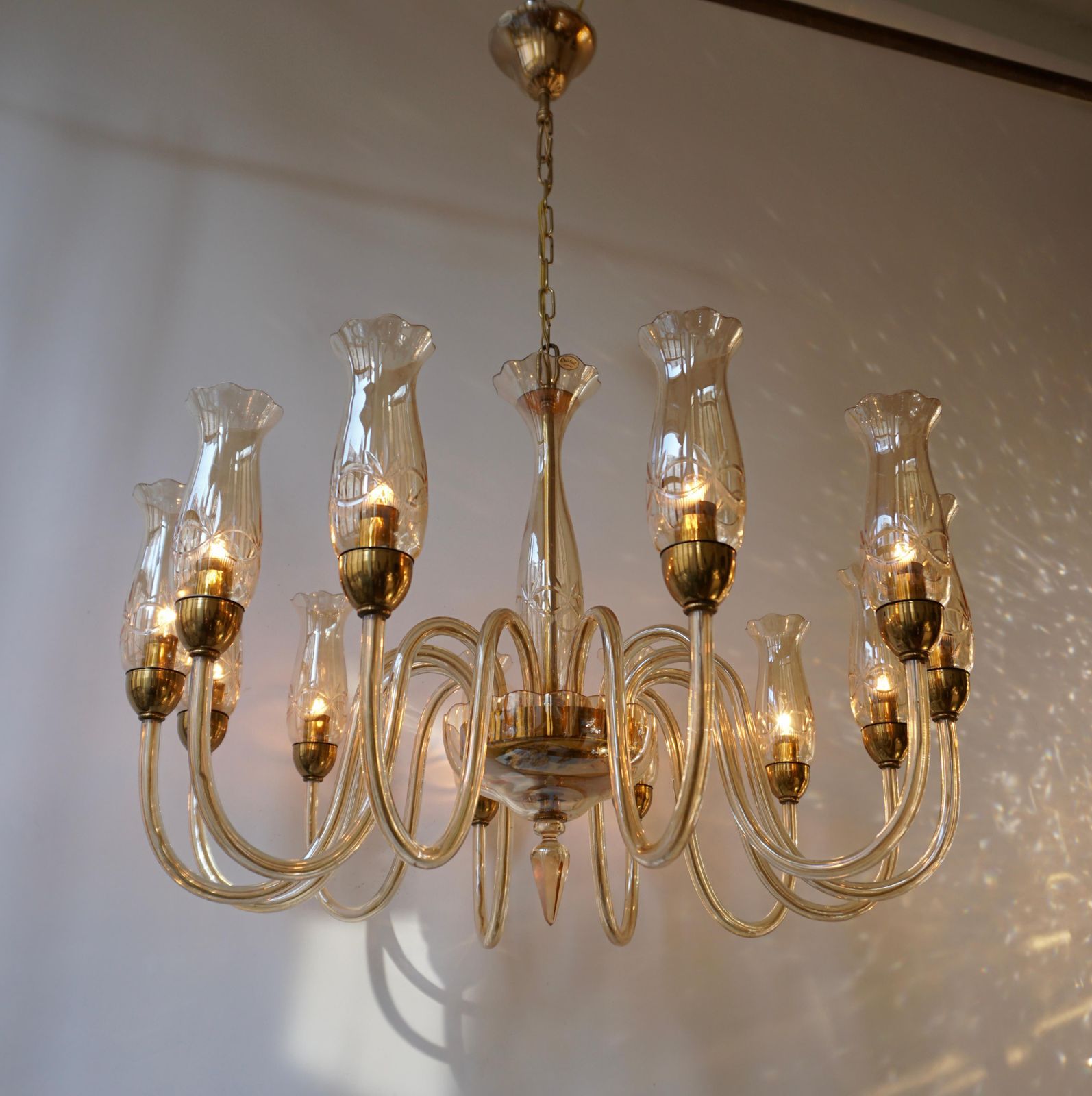 Italian Midcentury Style Murano Venetian Crystal Chandelier photo furniture