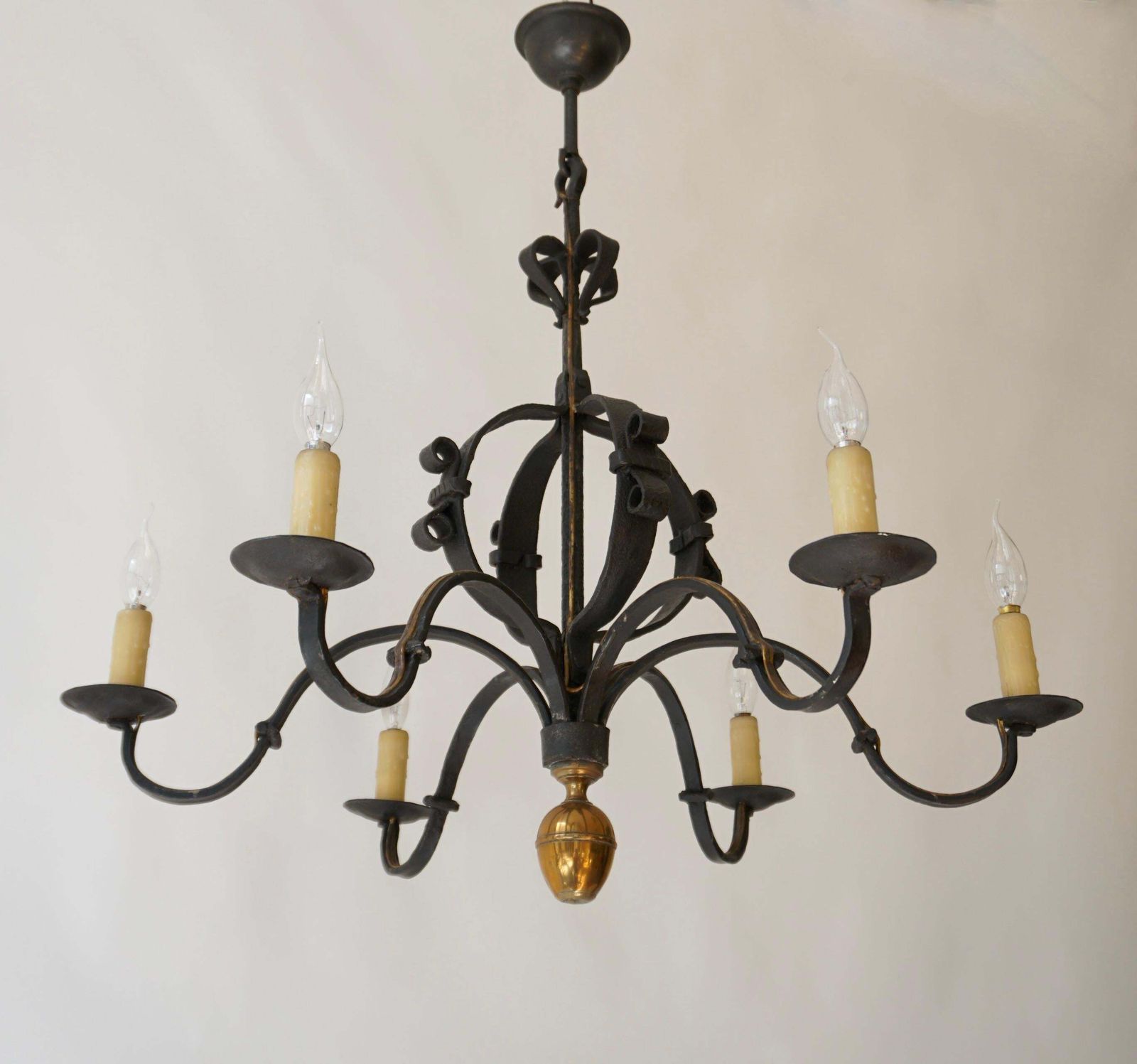 Wrought Iron Chandelier, France photo furniture