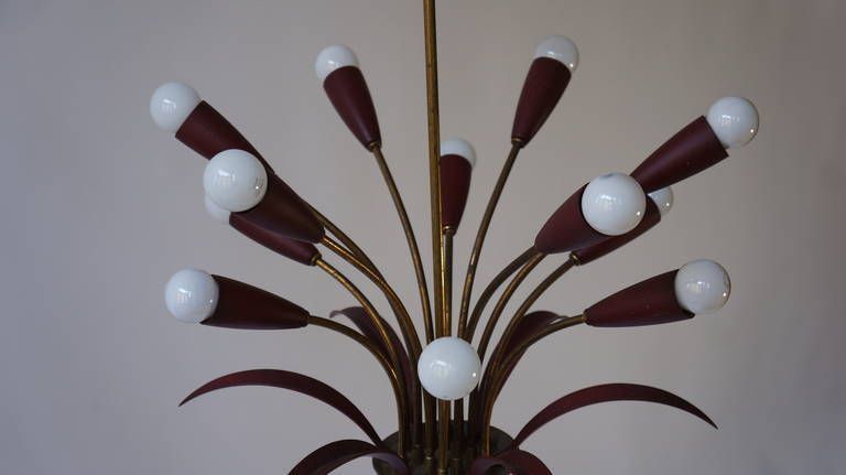 Ceiling Sputnik Lamp In The Manner Of Arteluce, Italy, 1950s photo vintage