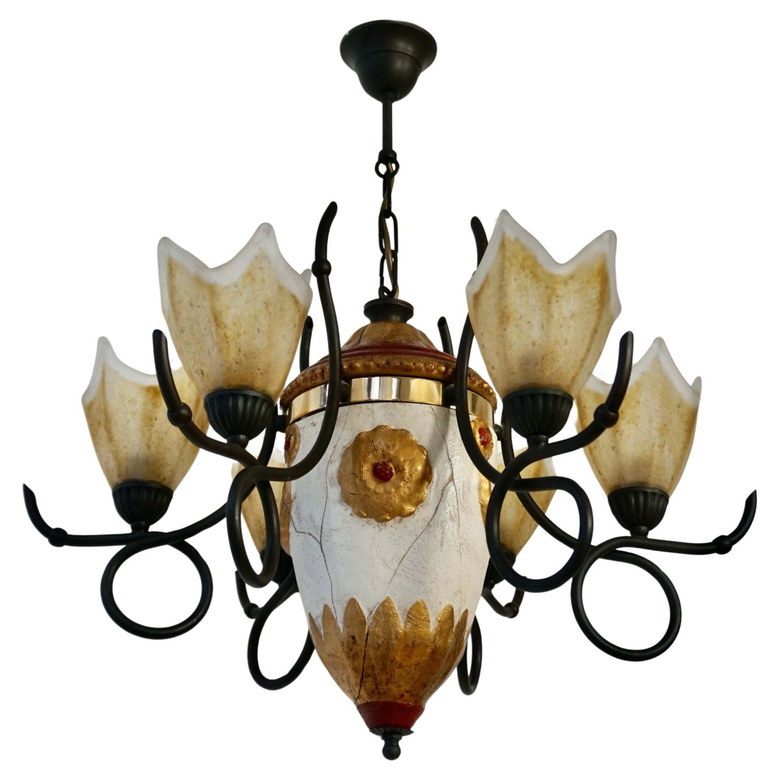 Elegant Italian Hollywood Regency Chandelier