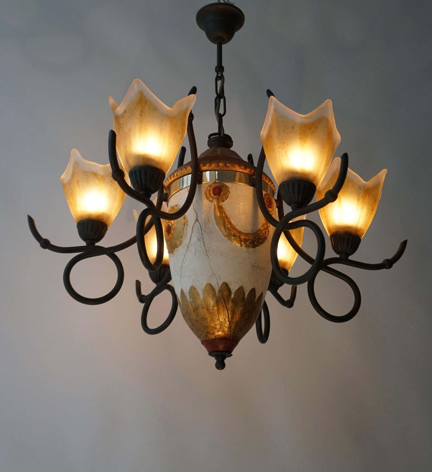 Elegant Italian Hollywood Regency Chandelier photo furniture