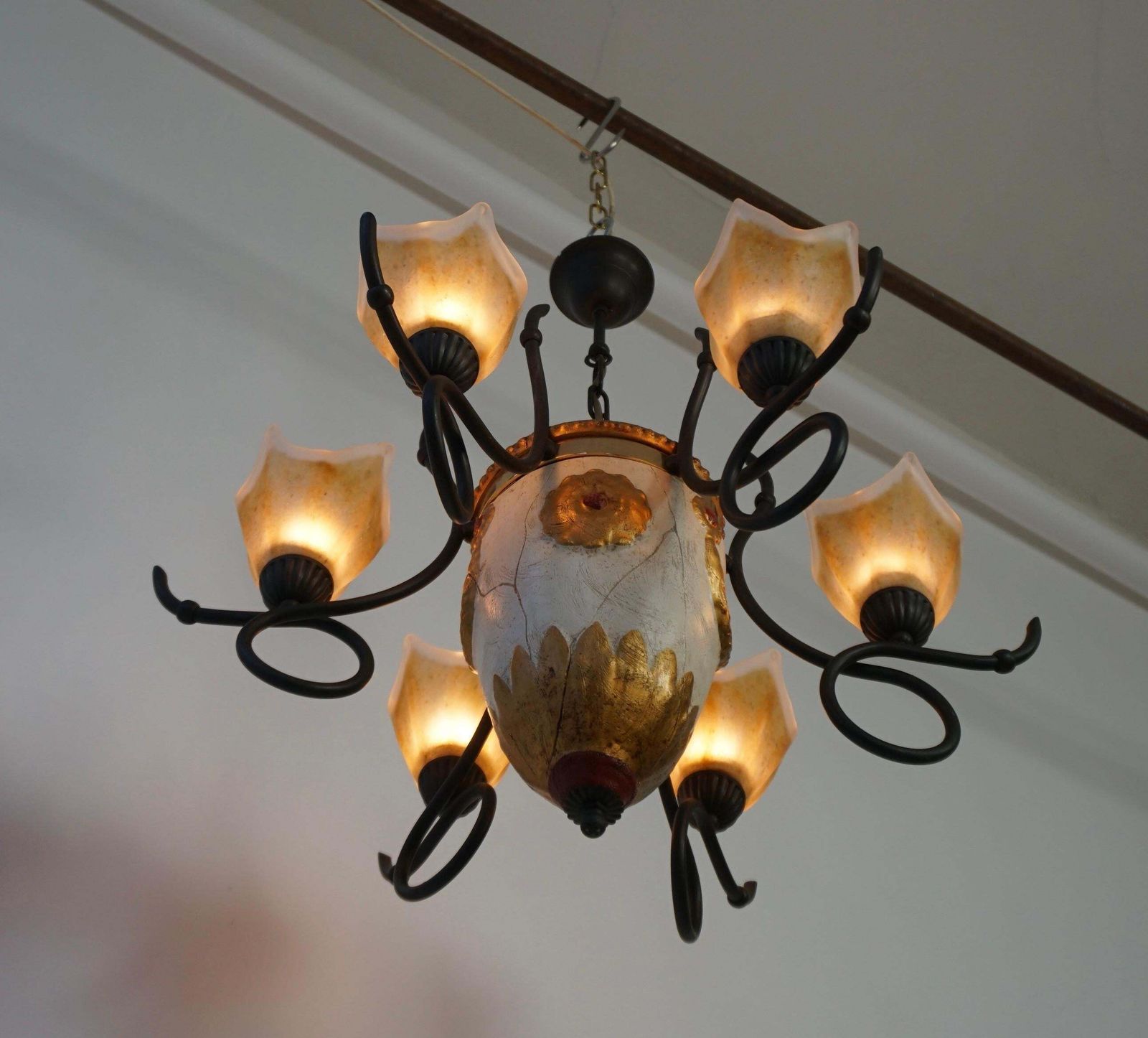 photo for sale Elegant Italian Hollywood Regency Chandelier