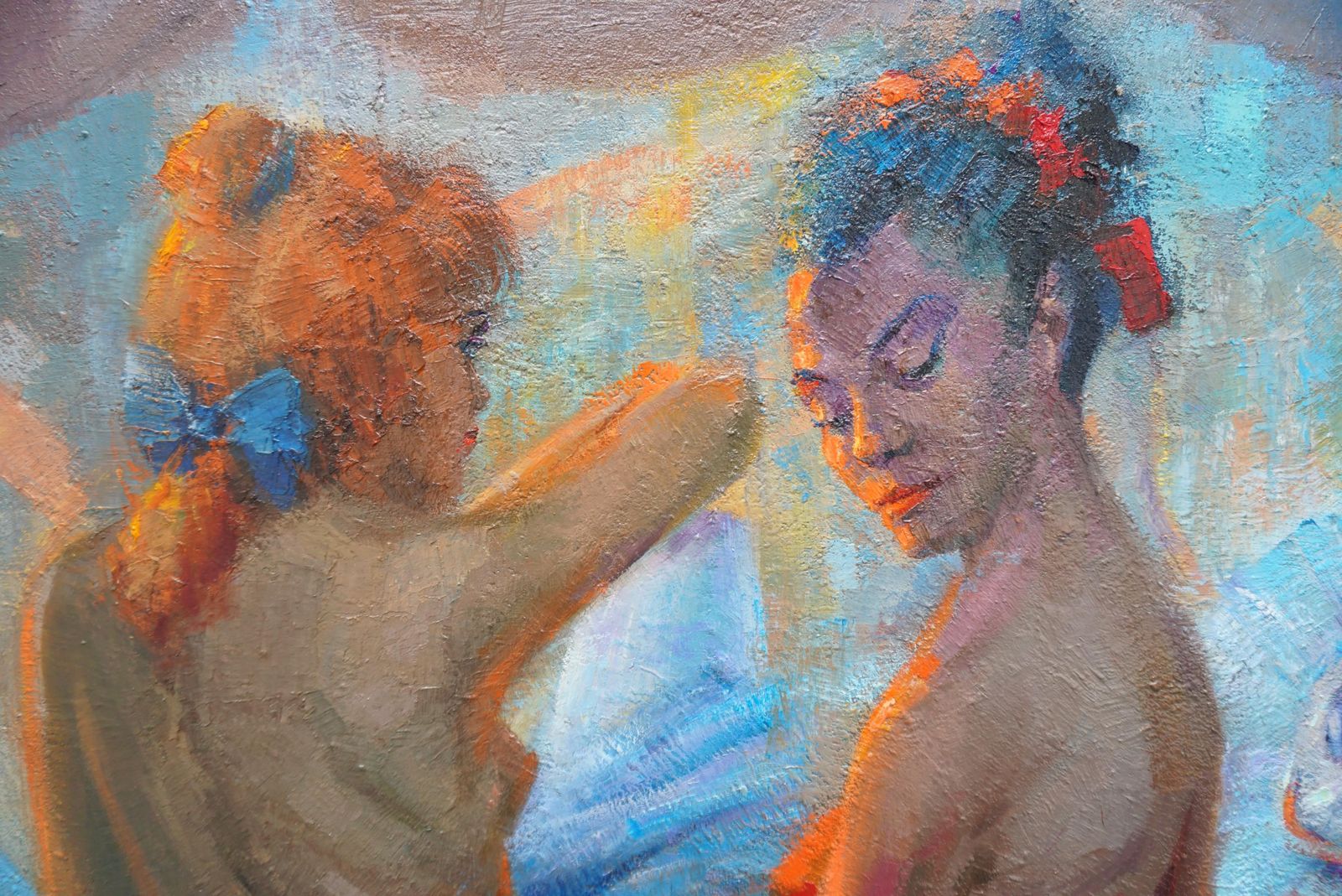 Ballet Dancers, Painting, Oil On Canvas photo for sale