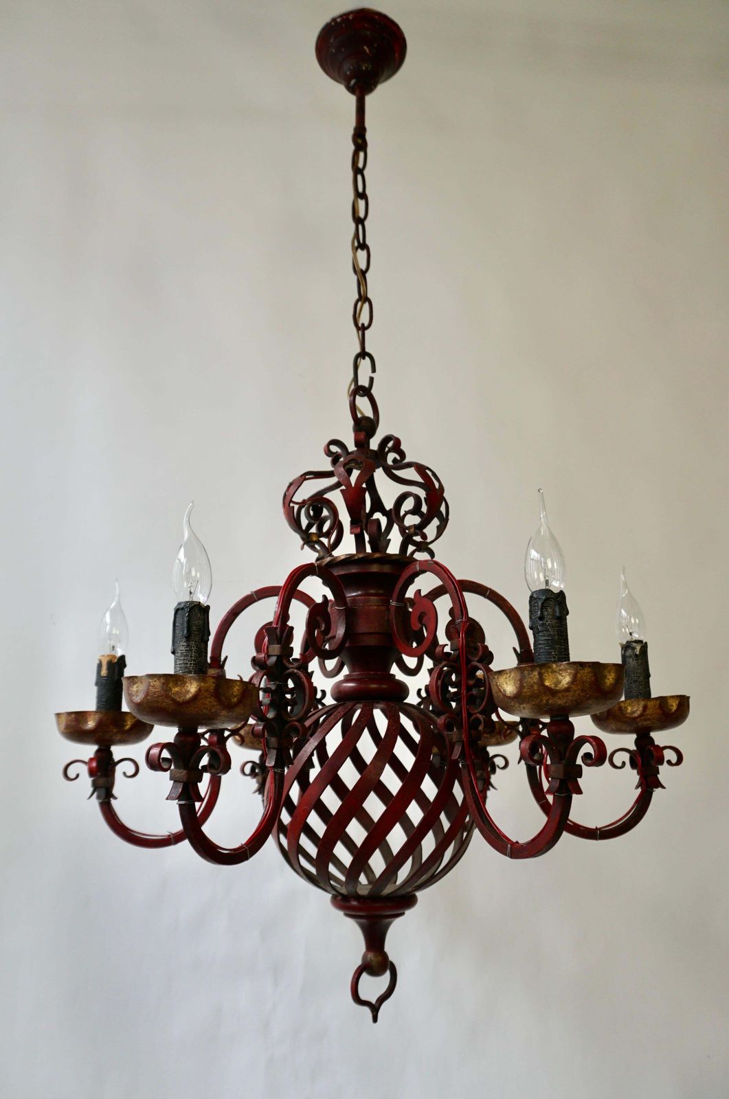 French Wrought Iron Chandelier photo for sale