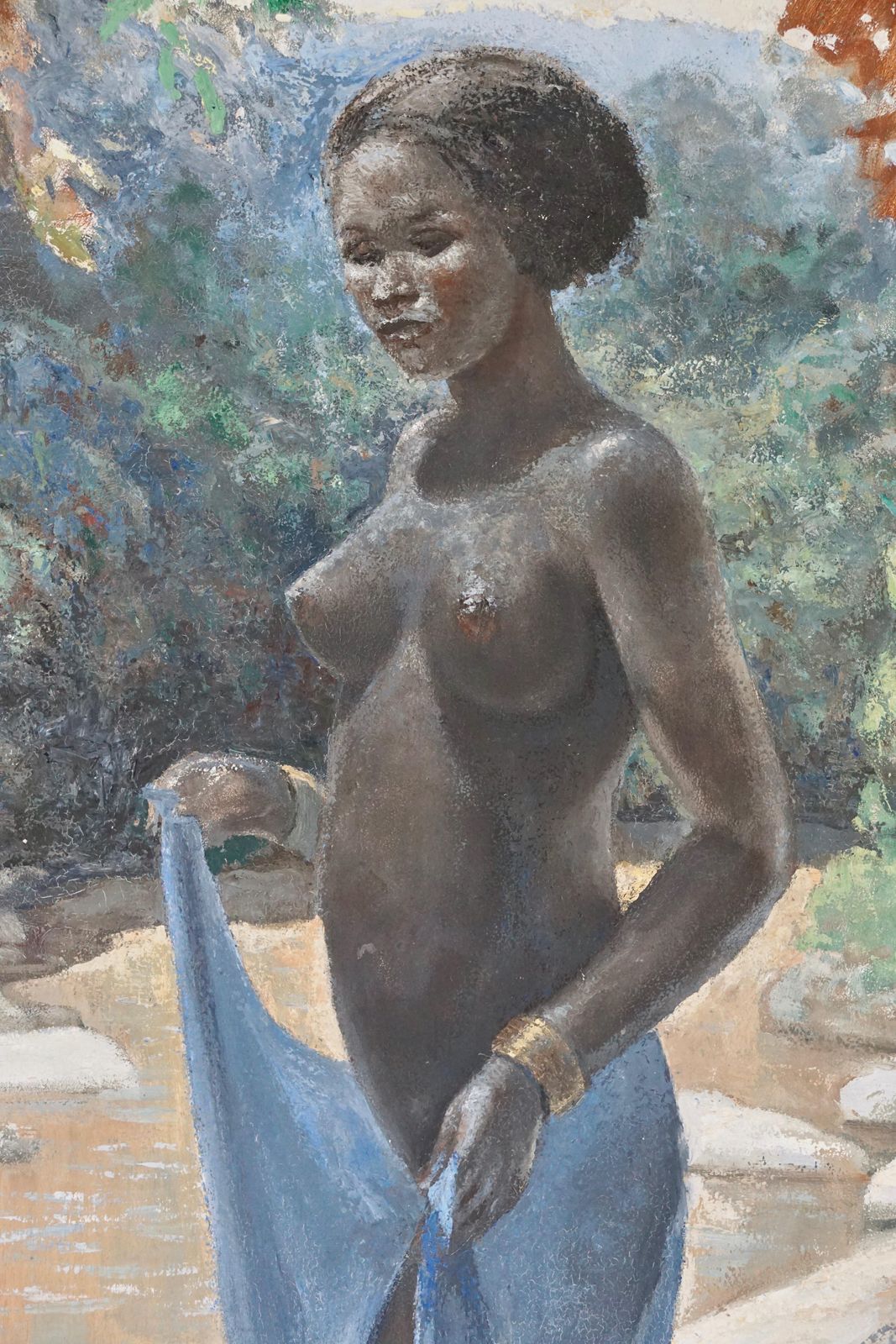 Figurative Painting Of A African Nude Woman By Rob Francken photo for sale